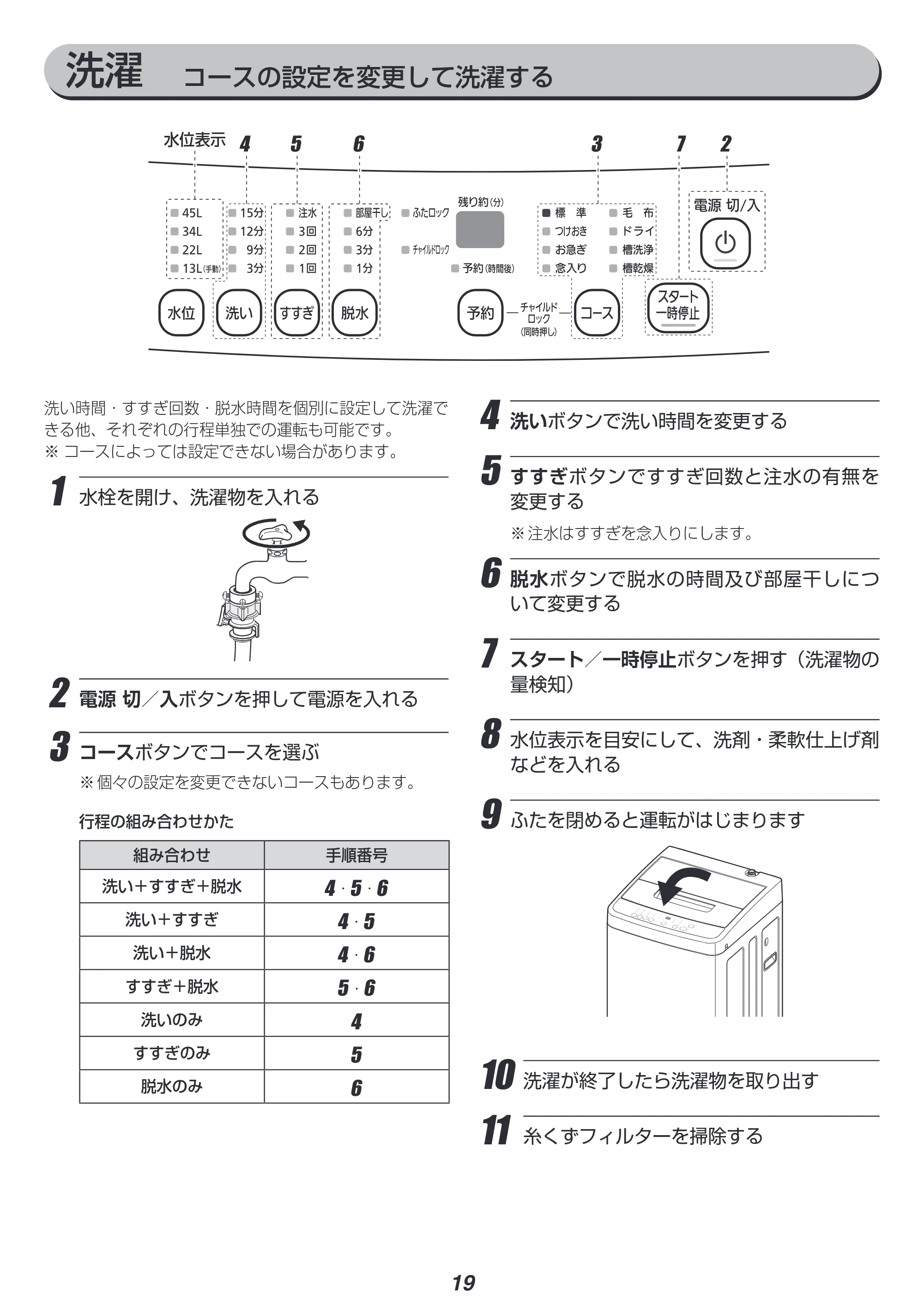 アイリスオーヤマ IAW-T451 取扱説明書 — 原本ページ — 19ページ