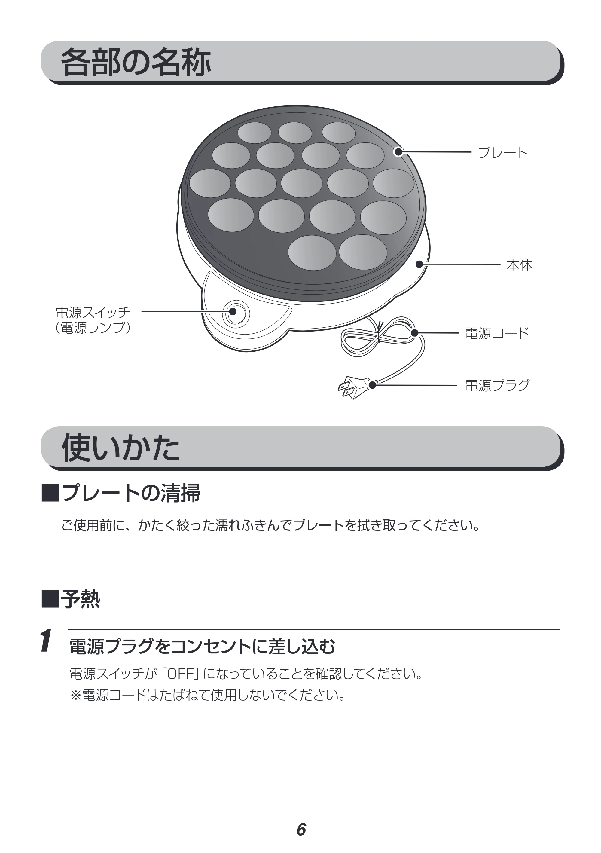 アイリスオーヤマ ITY-18A 取扱説明書 — 原本ページ — 6ページ