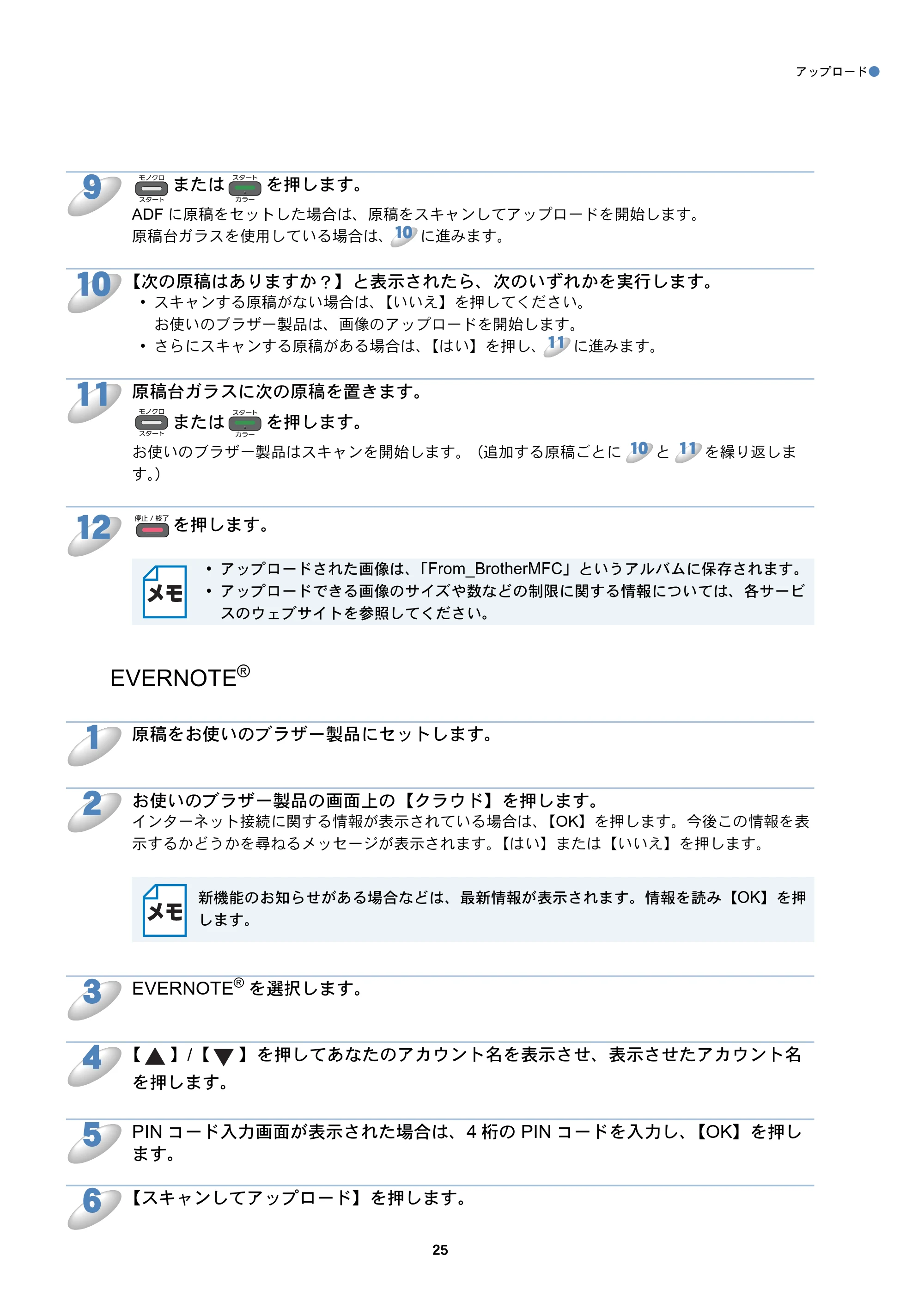 ブラザー DCP-J925N / MFC-J825N / MFC-J955DN / MFC-J955DWN クラウド接続ガイド — EVERNOTE® — 原本ページ — 26ページ