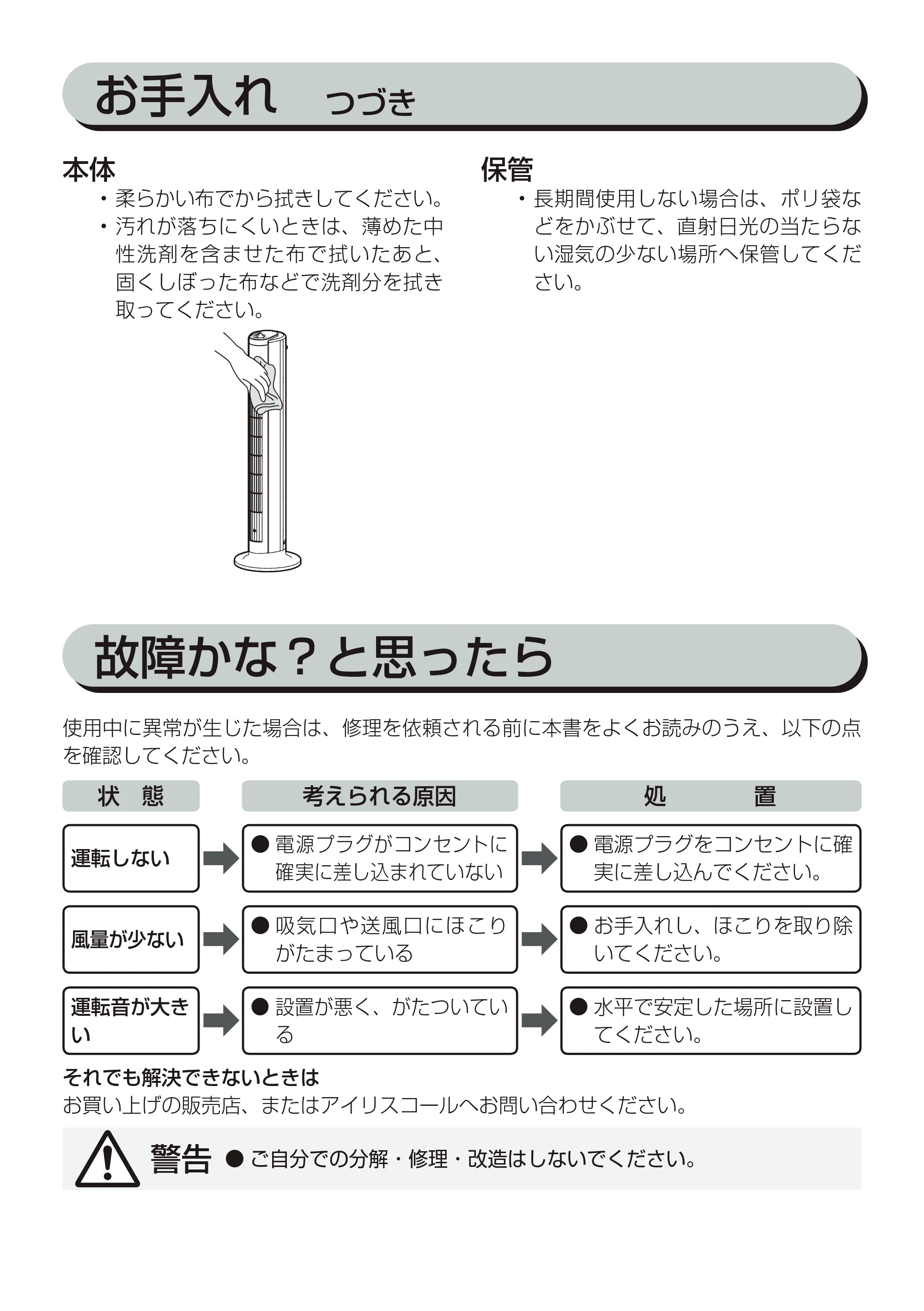 アイリスオーヤマ TWF-D81 取扱説明書 — 原本ページ — 9ページ