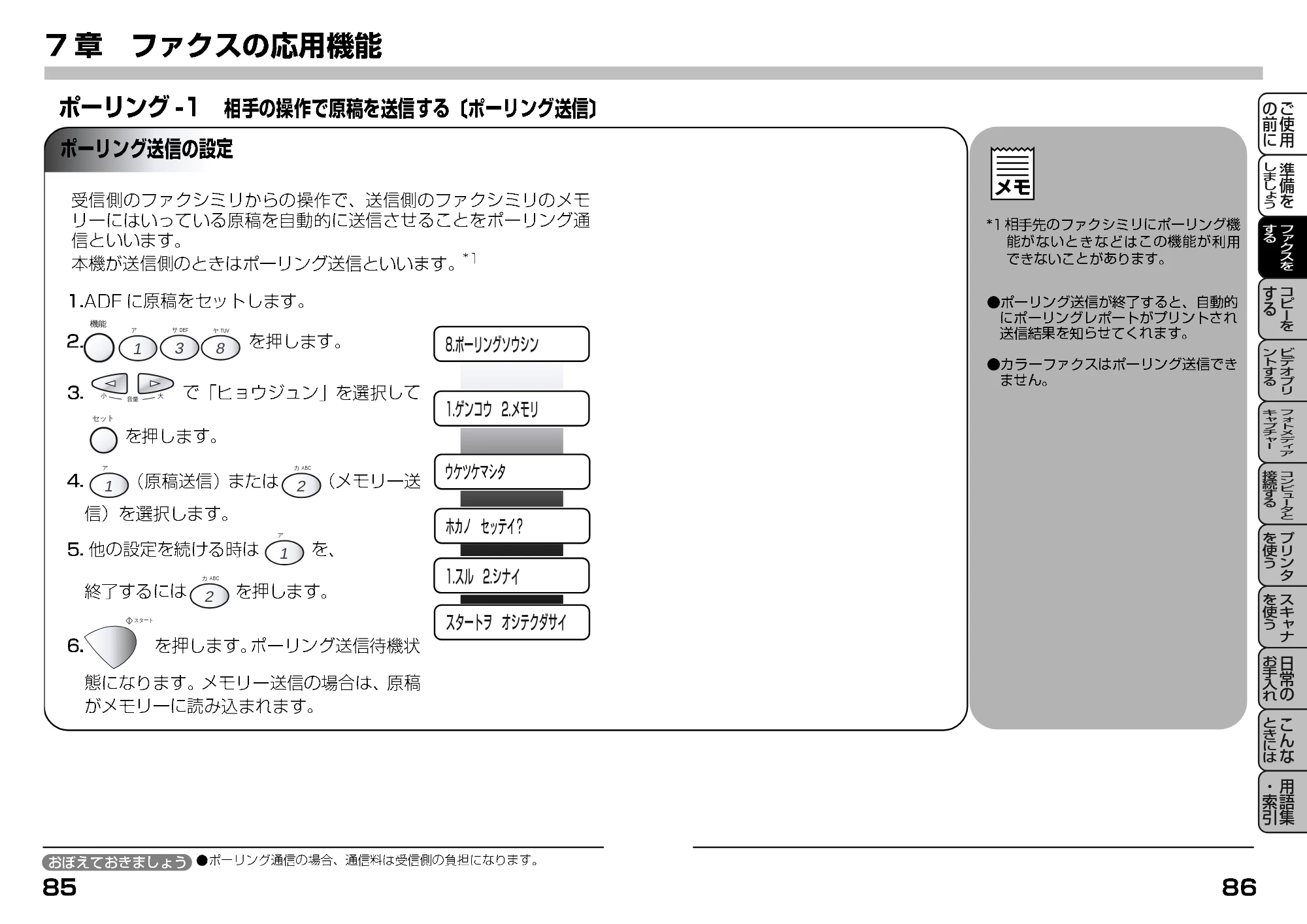 ブラザー MFC-7400J 取扱説明書（本体） — 7章 ファクスの応用機能 — 原本ページ — 65ページ