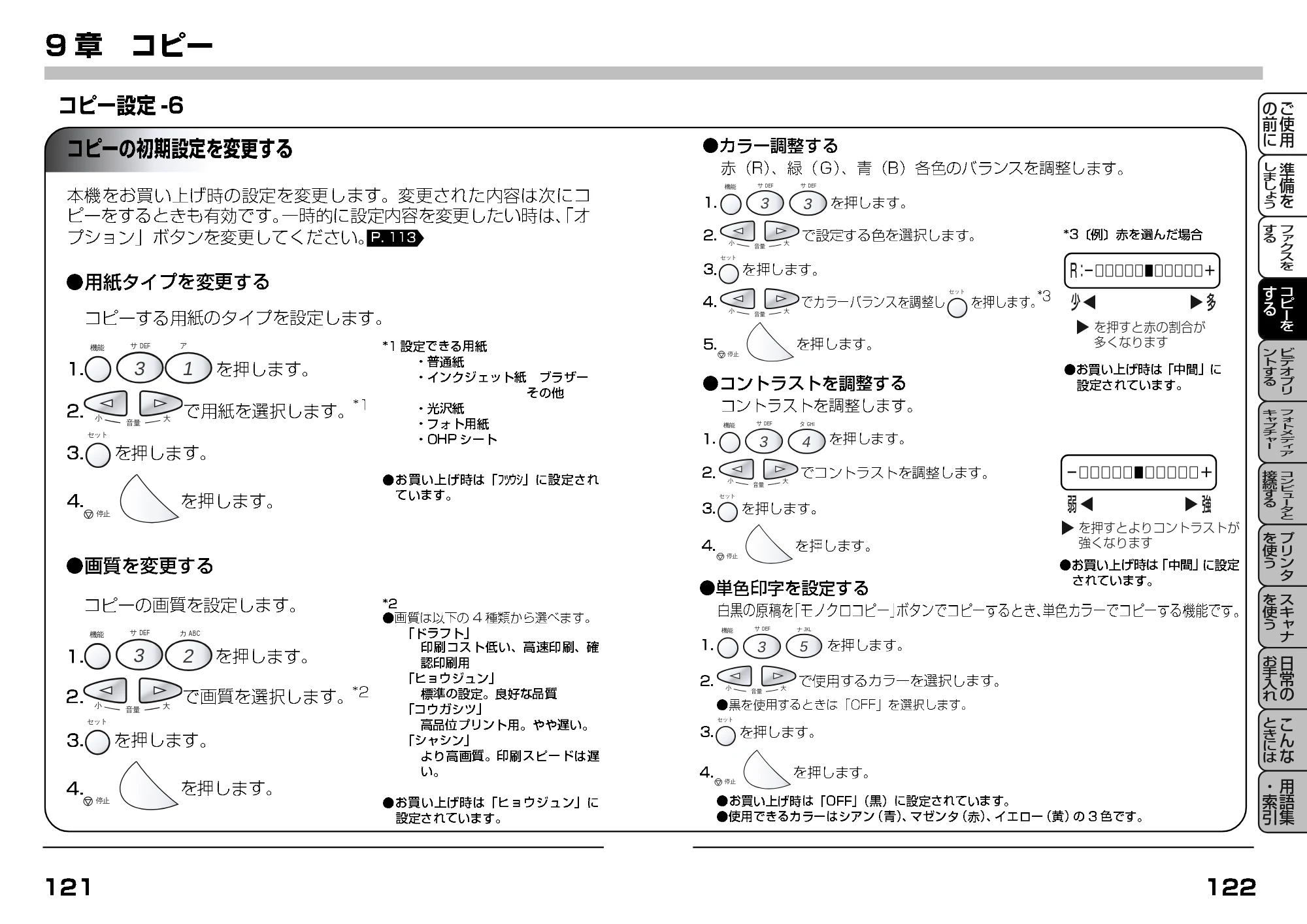 ブラザー MFC-7400J 取扱説明書（本体） — コピーの初期設定を変更する — 原本ページ — 83ページ