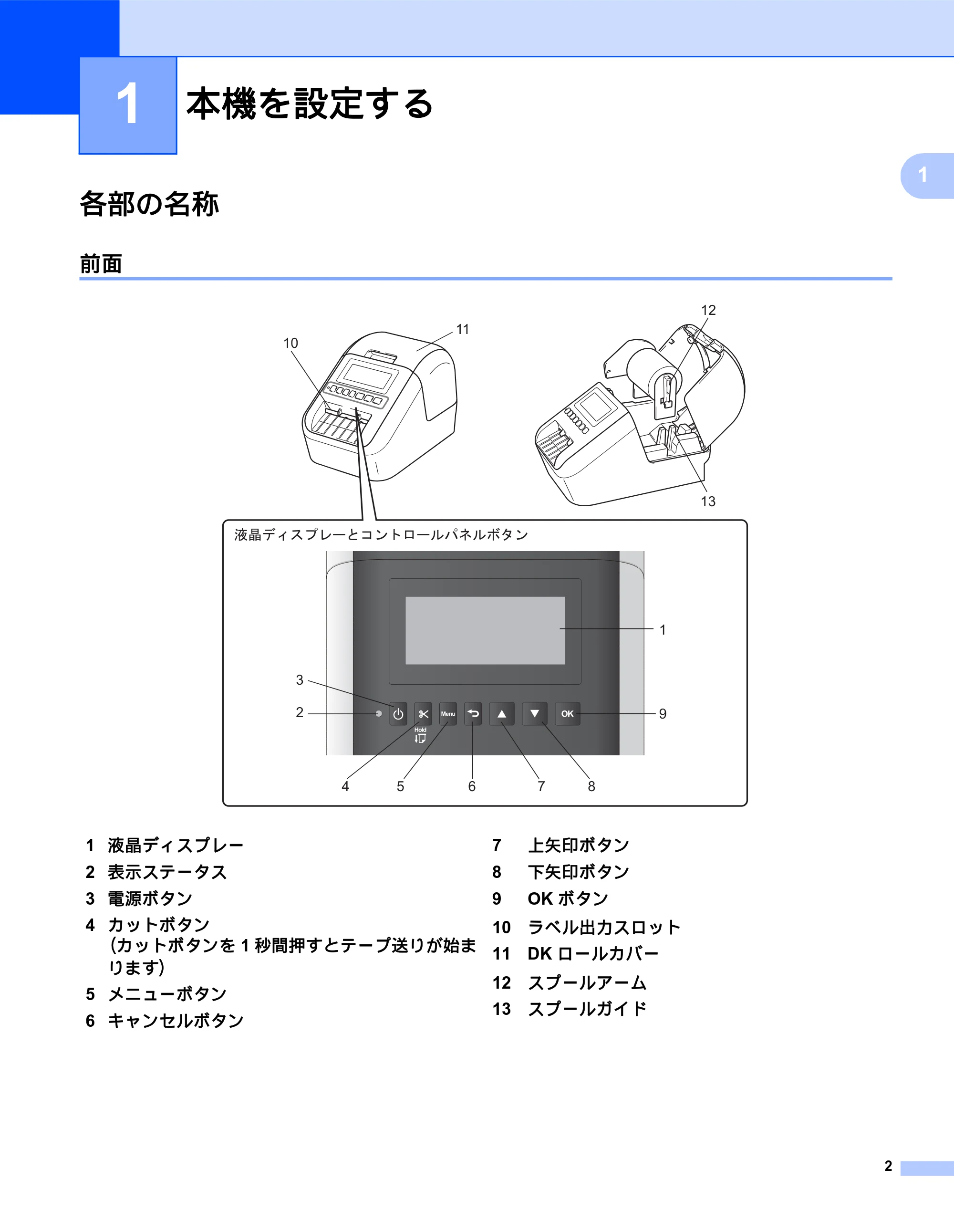 ブラザー QL-820NWB/ 820NWBc ユーザーズガイド — １本機を設定する — 原本ページ — 12ページ