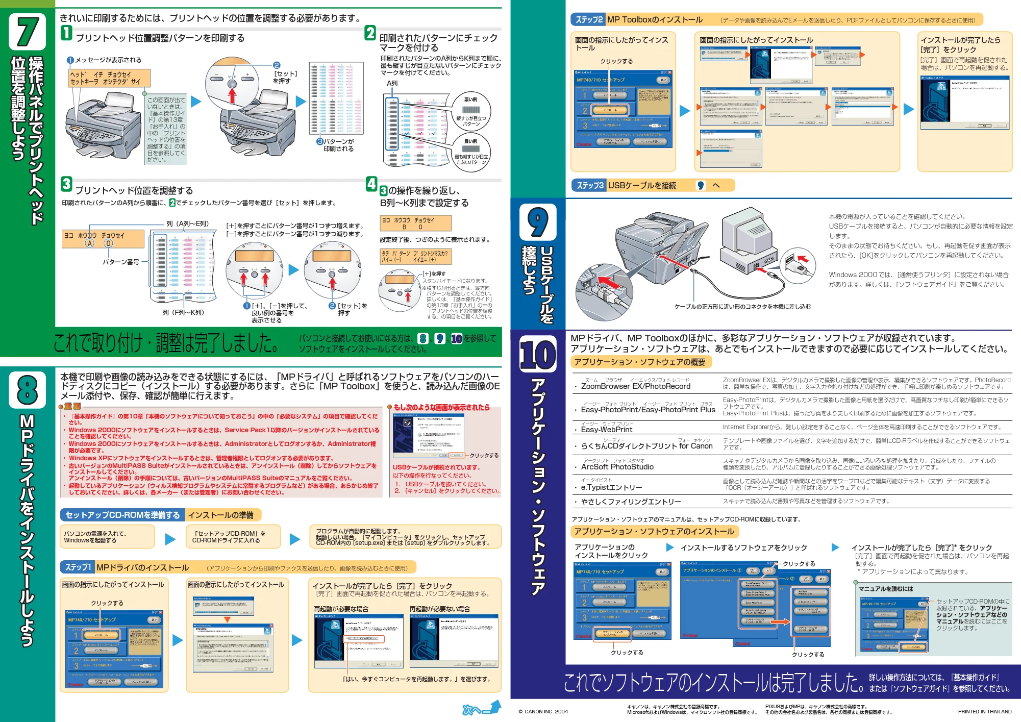 キヤノン PIXUS MP740/MP710 セットアップガイド （PDF形式／2.25Mバイト） — 原本ページ — 2ページ