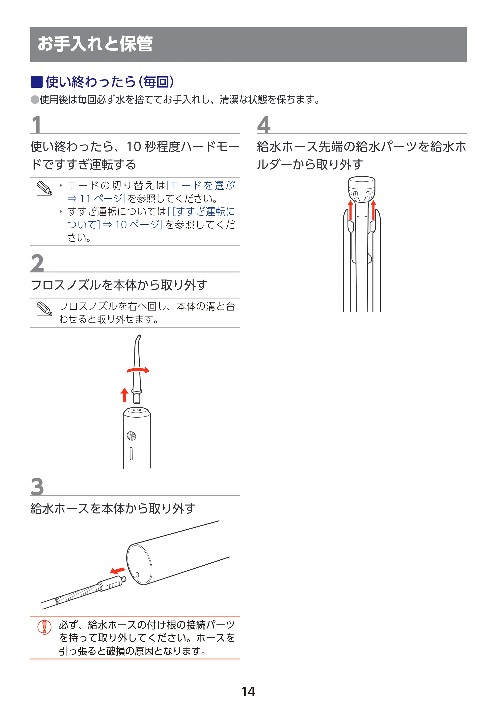 エレコム HC-JF01BK / HC-JF01WH 取扱説明書 — お手入れと保管 — 原本ページ — 15ページ