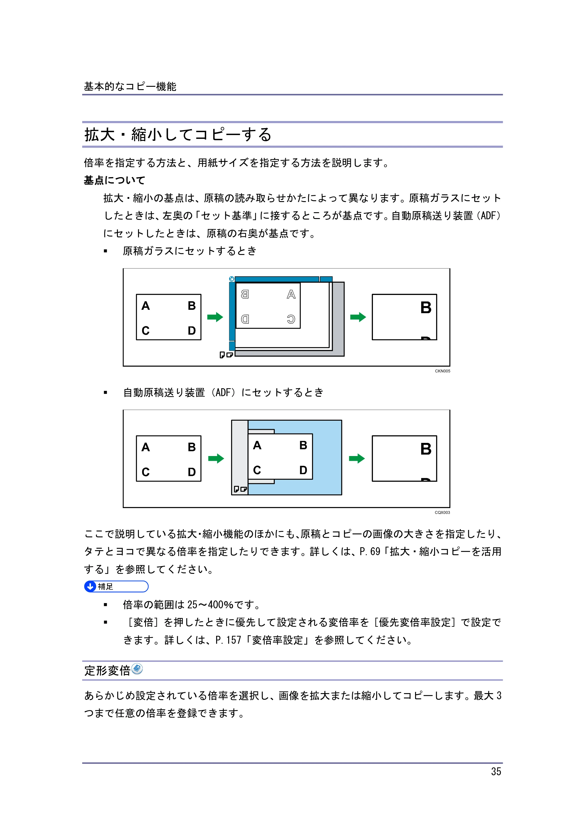 京セラ TASKalfa 4010w / TASKalfa 4011w / TASKalfa 4012w TASKalfa 4010w/4011w/4012w 使用説明書 (コピー/ドキュメントボックス) — 拡大・縮小してコピーする — 原本ページ — 35ページ