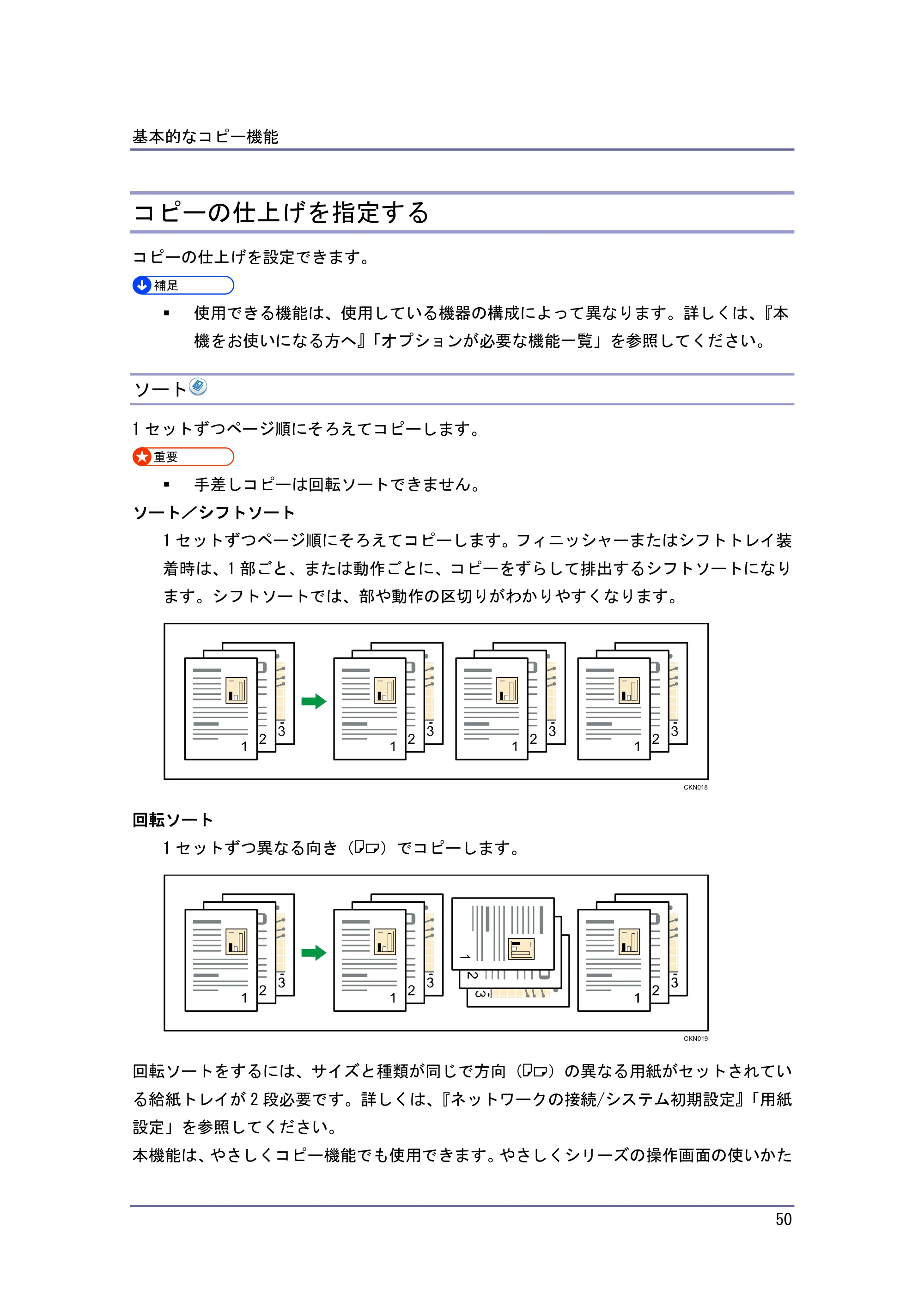 京セラ TASKalfa 4010w / TASKalfa 4011w / TASKalfa 4012w TASKalfa 4010w/4011w/4012w 使用説明書 (コピー/ドキュメントボックス) — コピーの仕上げを指定する — 原本ページ — 50ページ