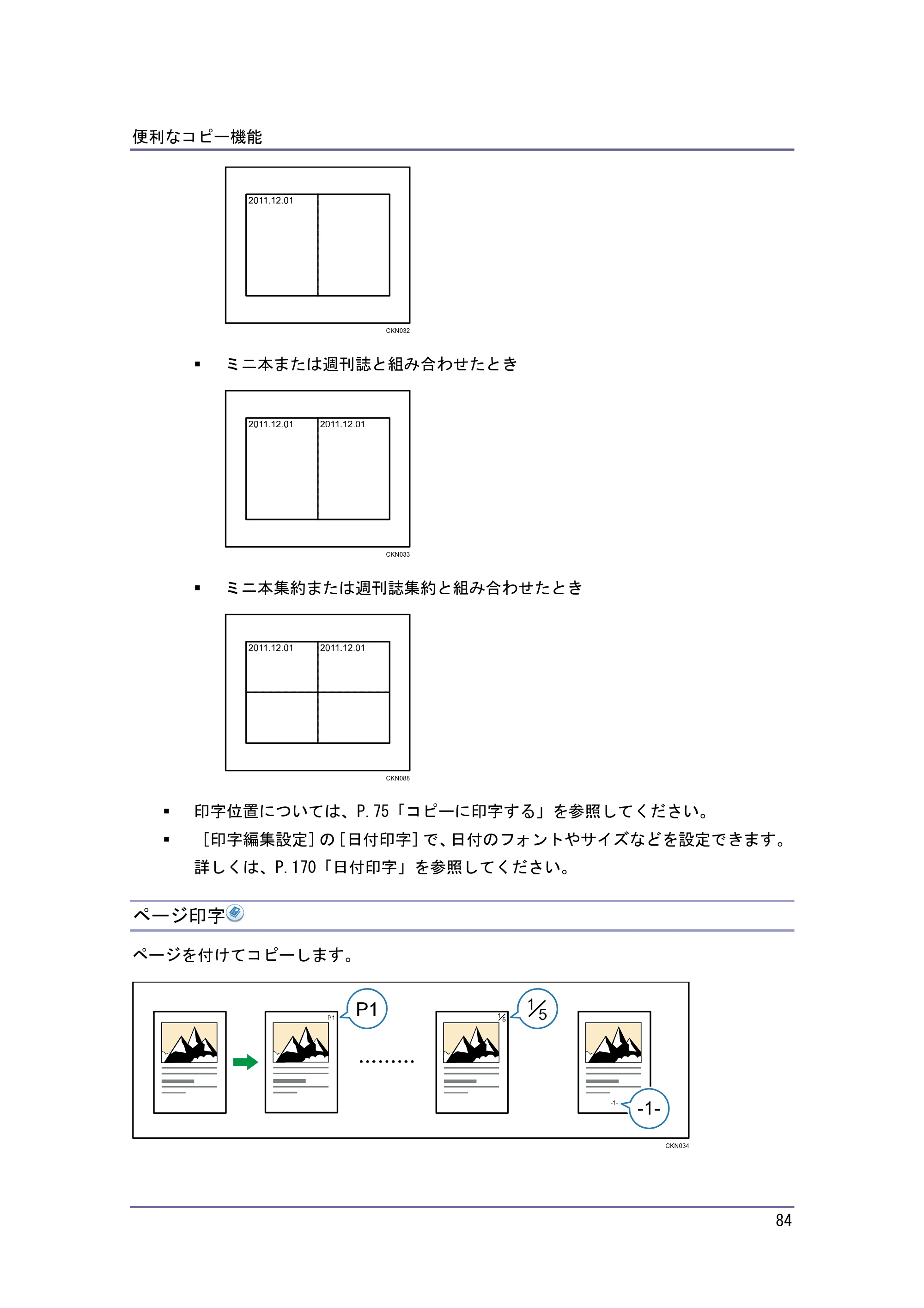 京セラ TASKalfa 4010w / TASKalfa 4011w / TASKalfa 4012w TASKalfa 4010w/4011w/4012w 使用説明書 (コピー/ドキュメントボックス) — ページ印字 — 原本ページ — 84ページ