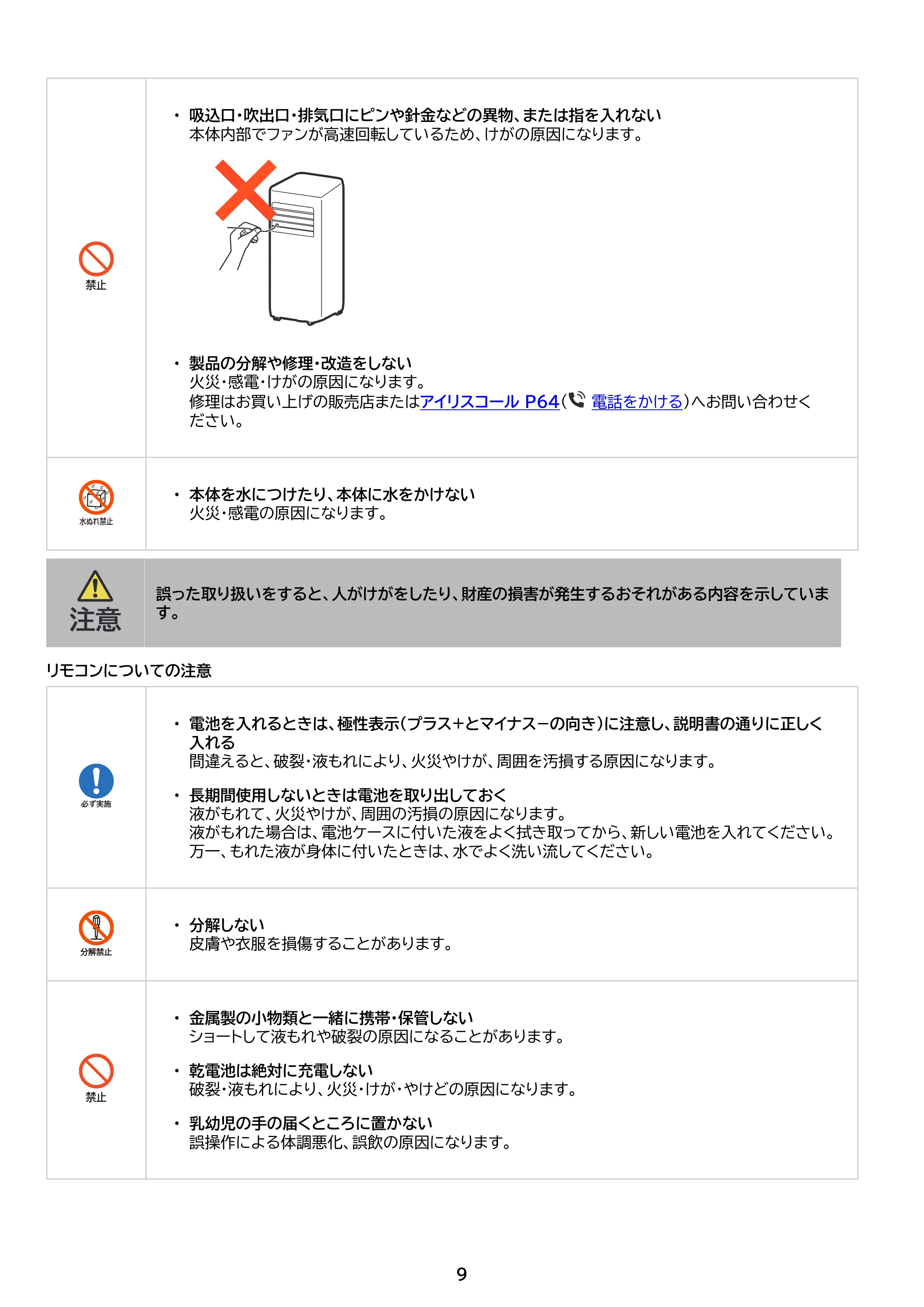 アイリスオーヤマ IPP-2224S 取扱説明書 — 原本ページ — 9ページ