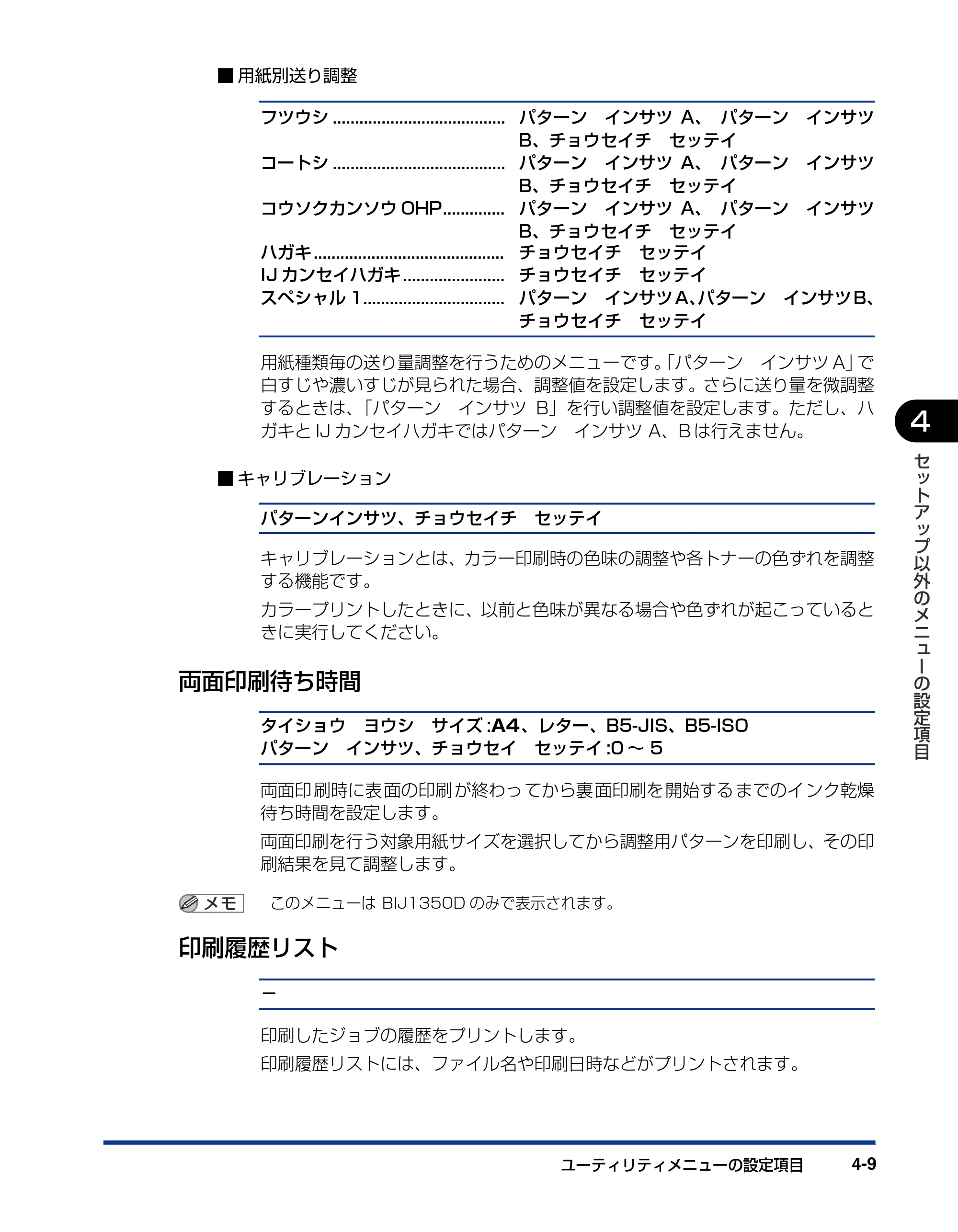 キヤノン BIJ2350/BIJ1350/BIJ1350D 機能ガイド （PDF形式／2.22Mバイト） — 両面印刷待ち時間 — 原本ページ — 81ページ