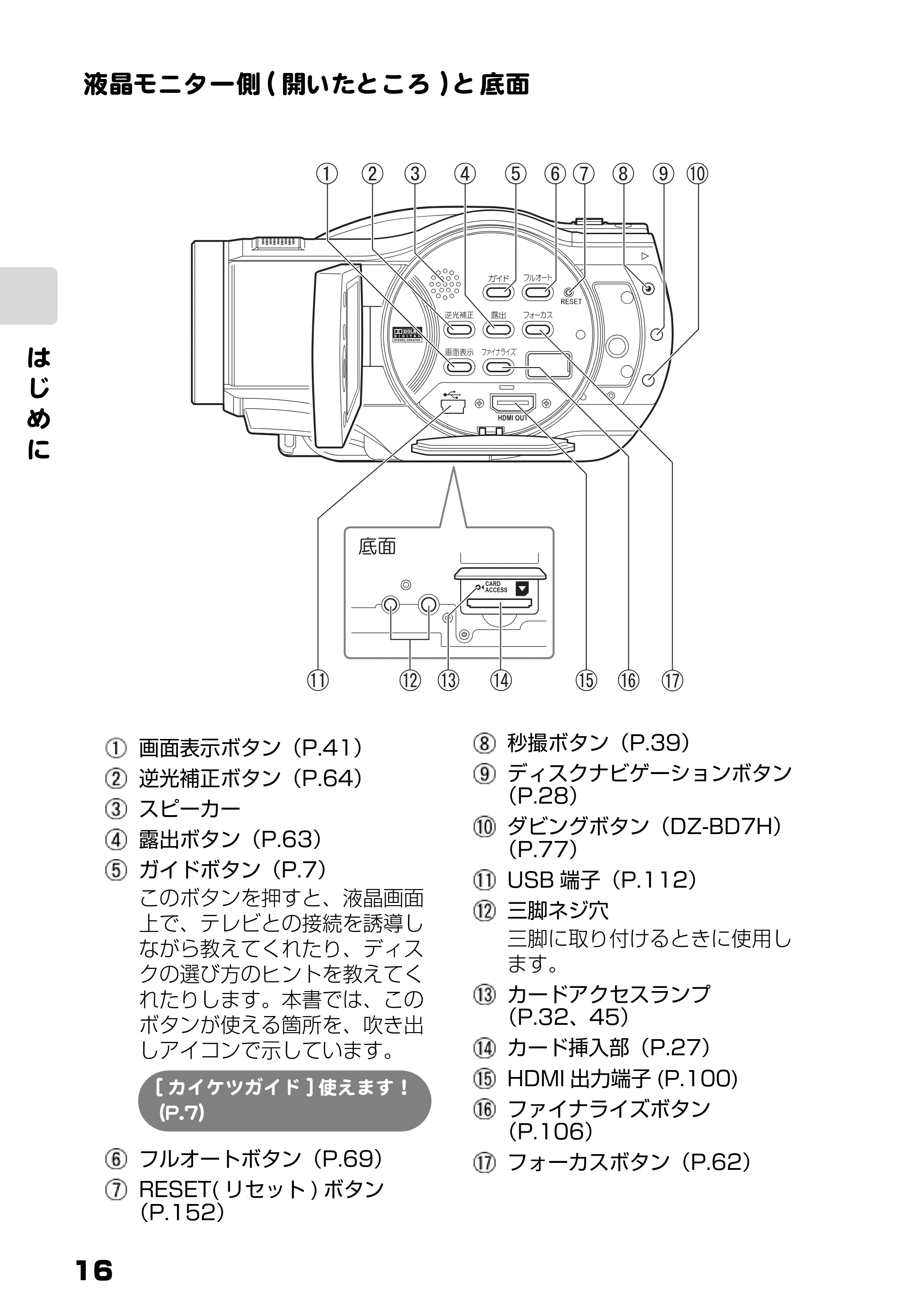 日立 DZ-BD7H / DZ-BD70 取扱説明書 — 原本ページ — 16ページ