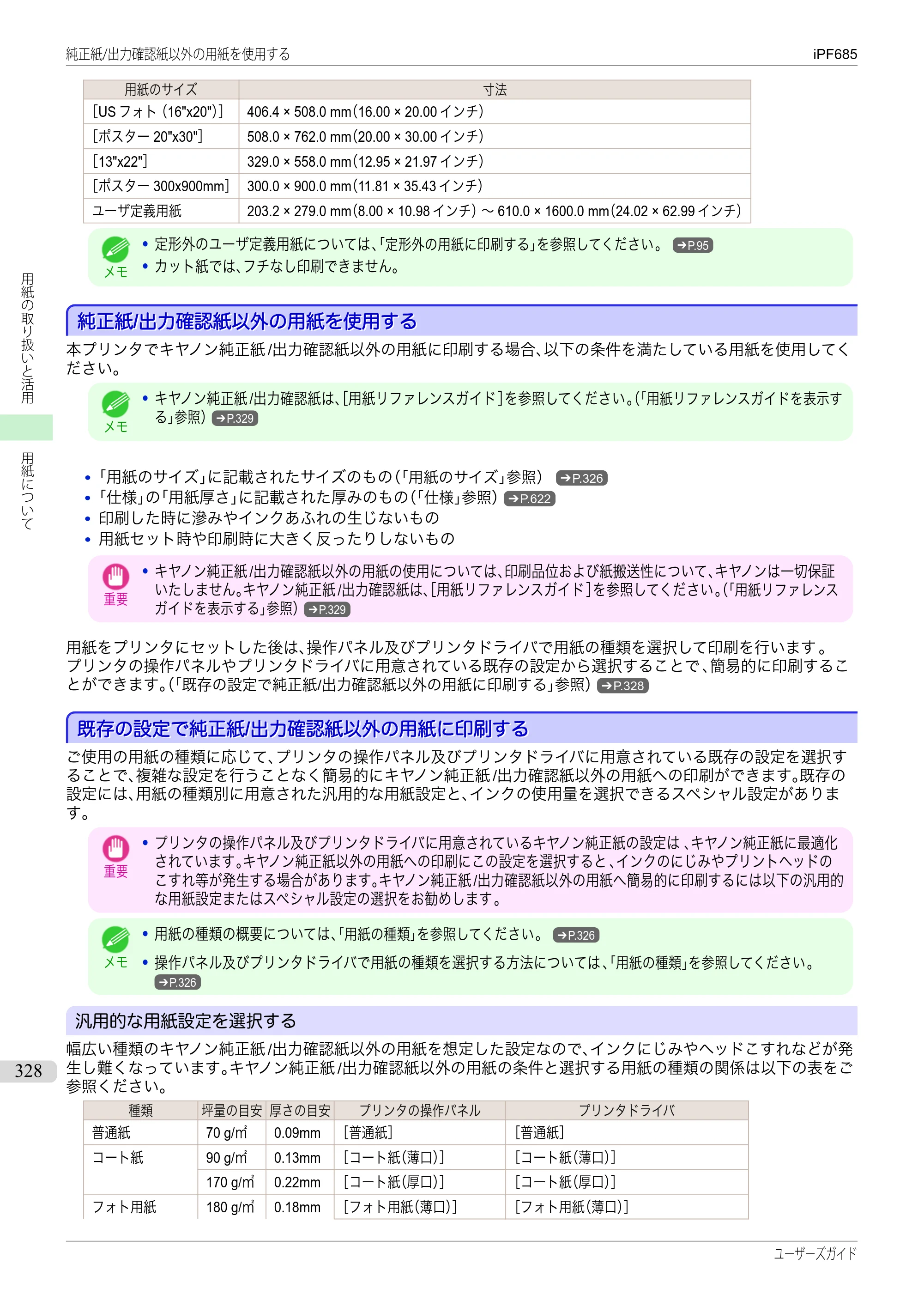 キヤノン iPF680/685/780/785 iPF685 ユーザーズマニュアル（PDF：42.5MB） — 原本ページ — 328ページ