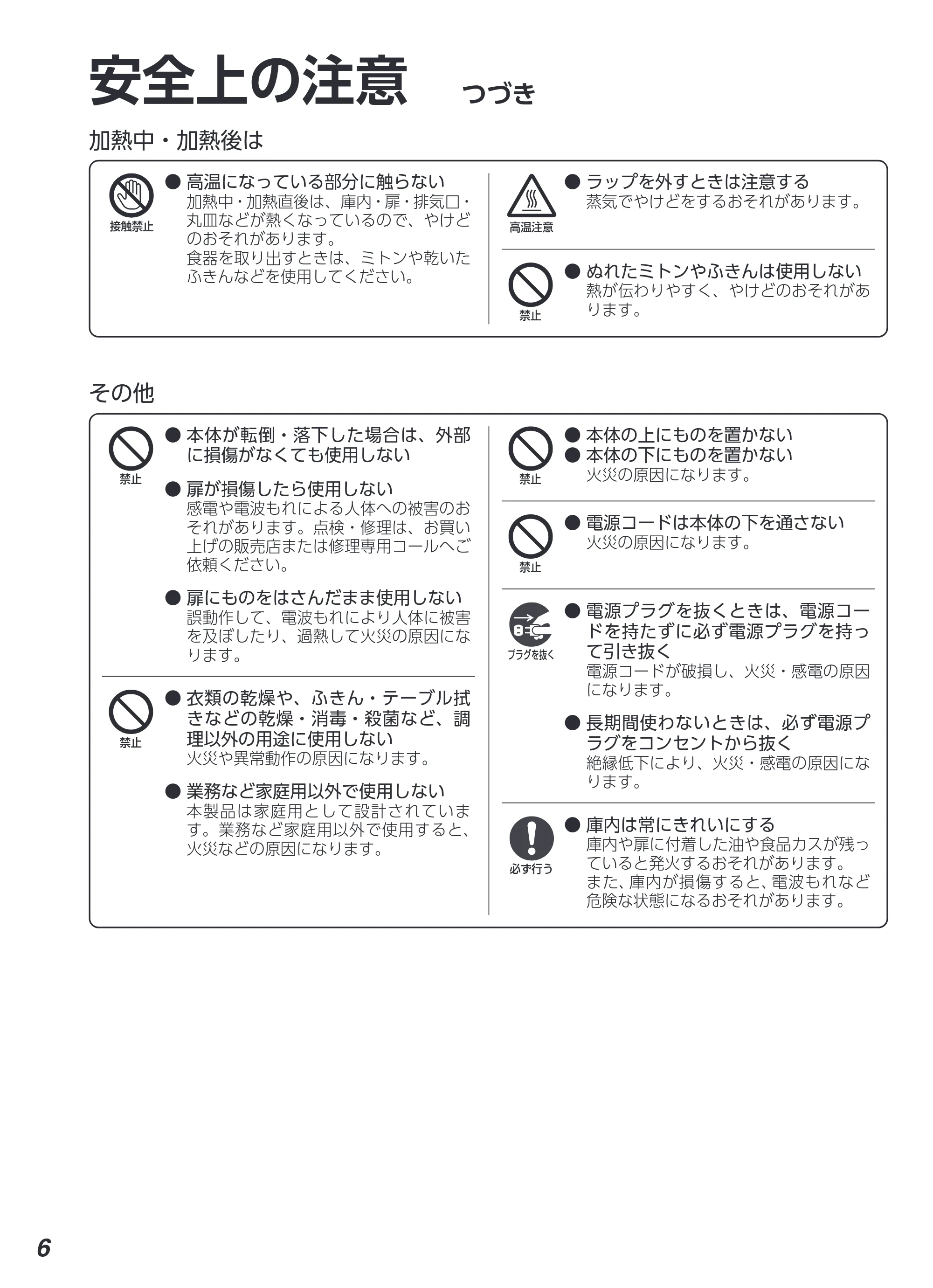 アイリスオーヤマ KMO-T1605 取扱説明書 — 原本ページ — 6ページ