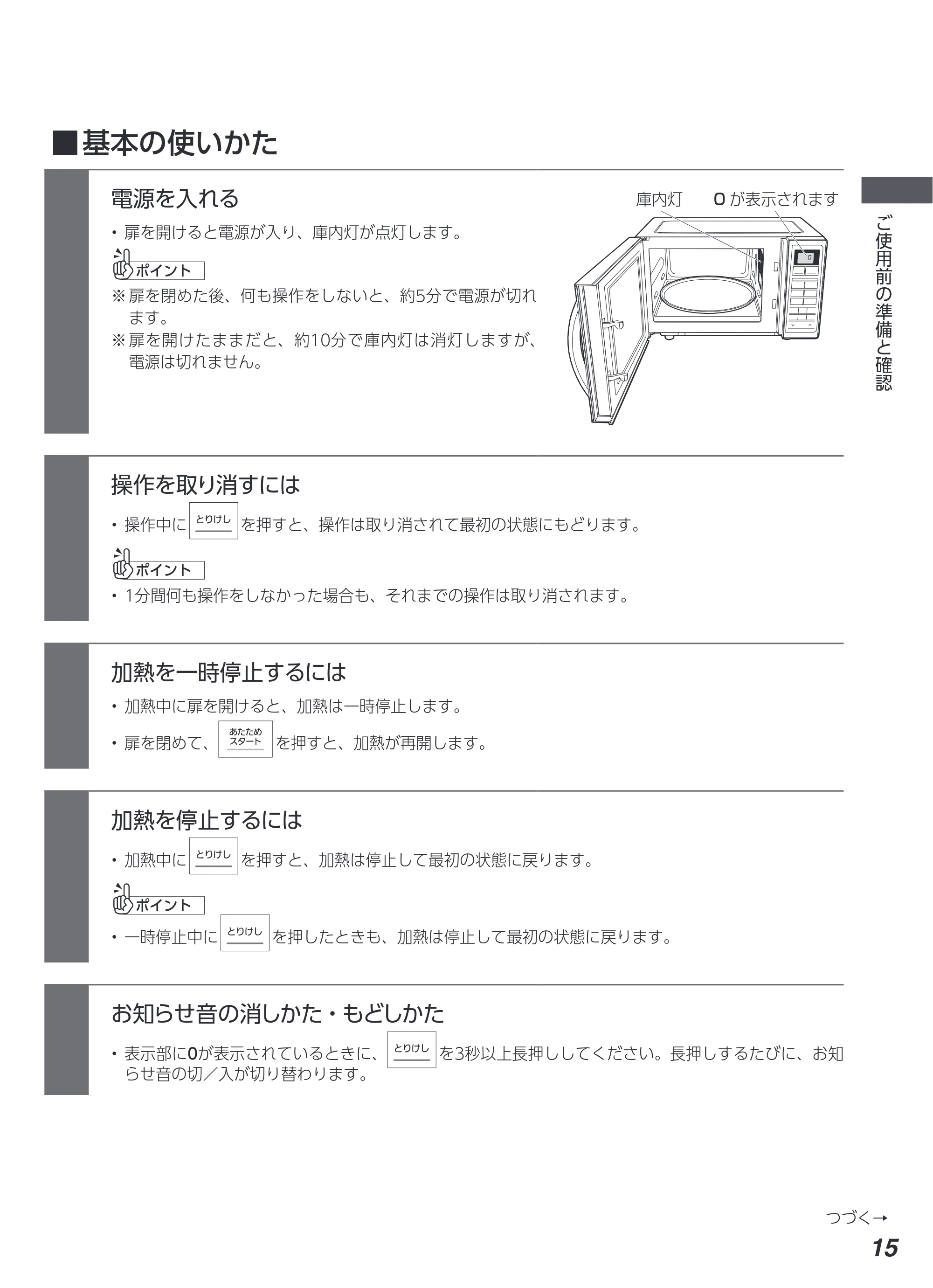 アイリスオーヤマ KMO-T1605 取扱説明書 — 原本ページ — 15ページ