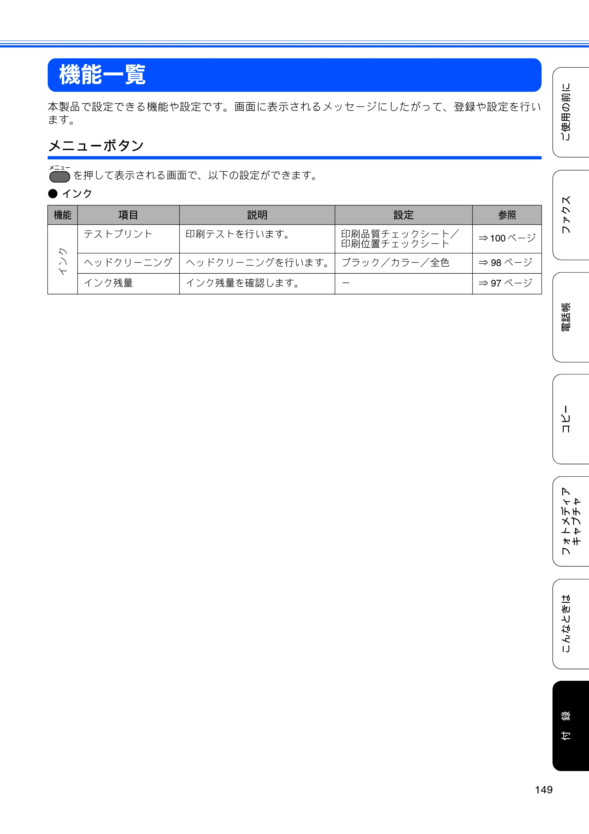 ブラザー MFC-J6510DW / MFC-J6710CDW ユーザーズガイド ～基本編～ — 機能一覧 — 原本ページ — 151ページ