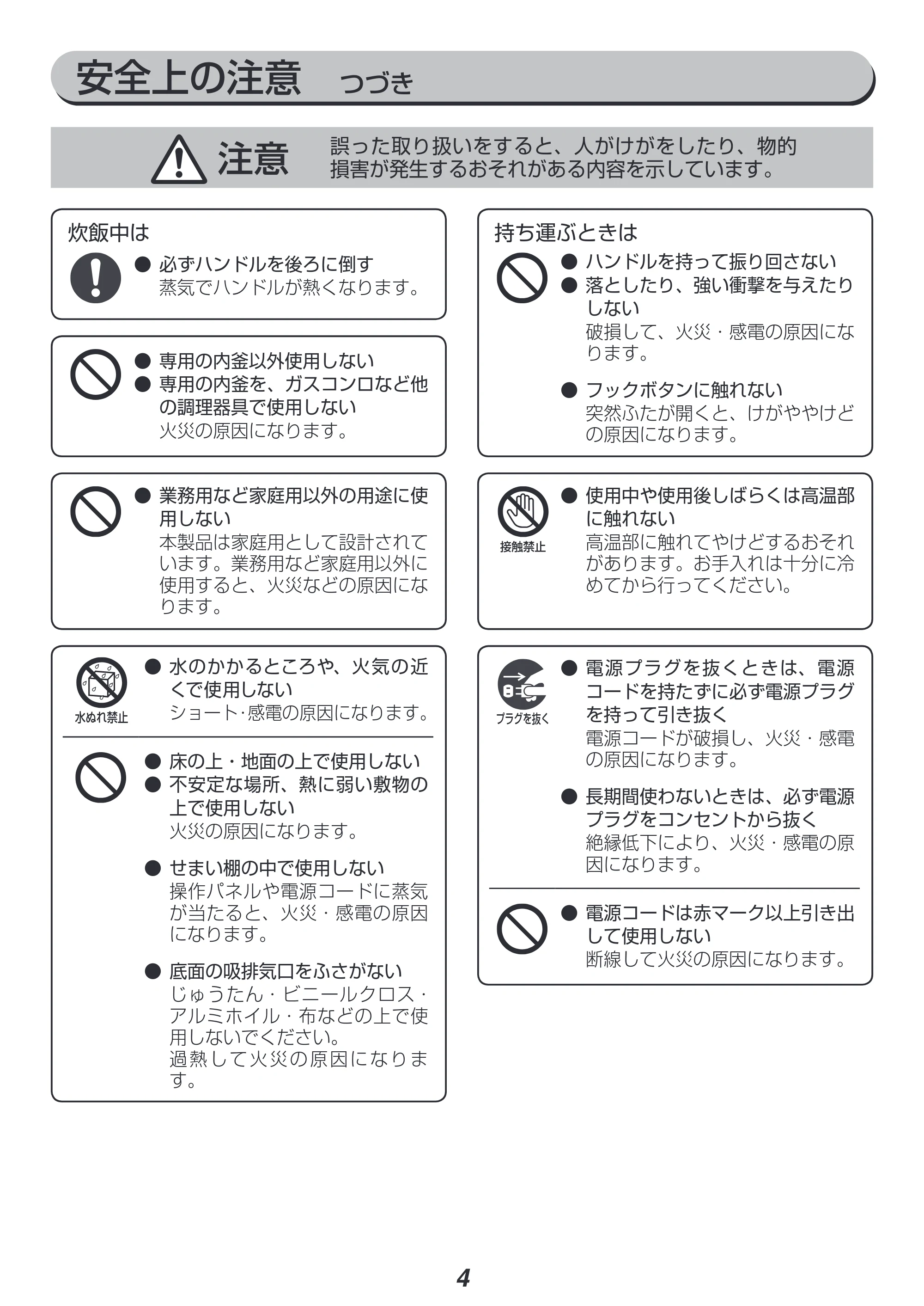 アイリスオーヤマ RC-IC30 取扱説明書 — 原本ページ — 4ページ