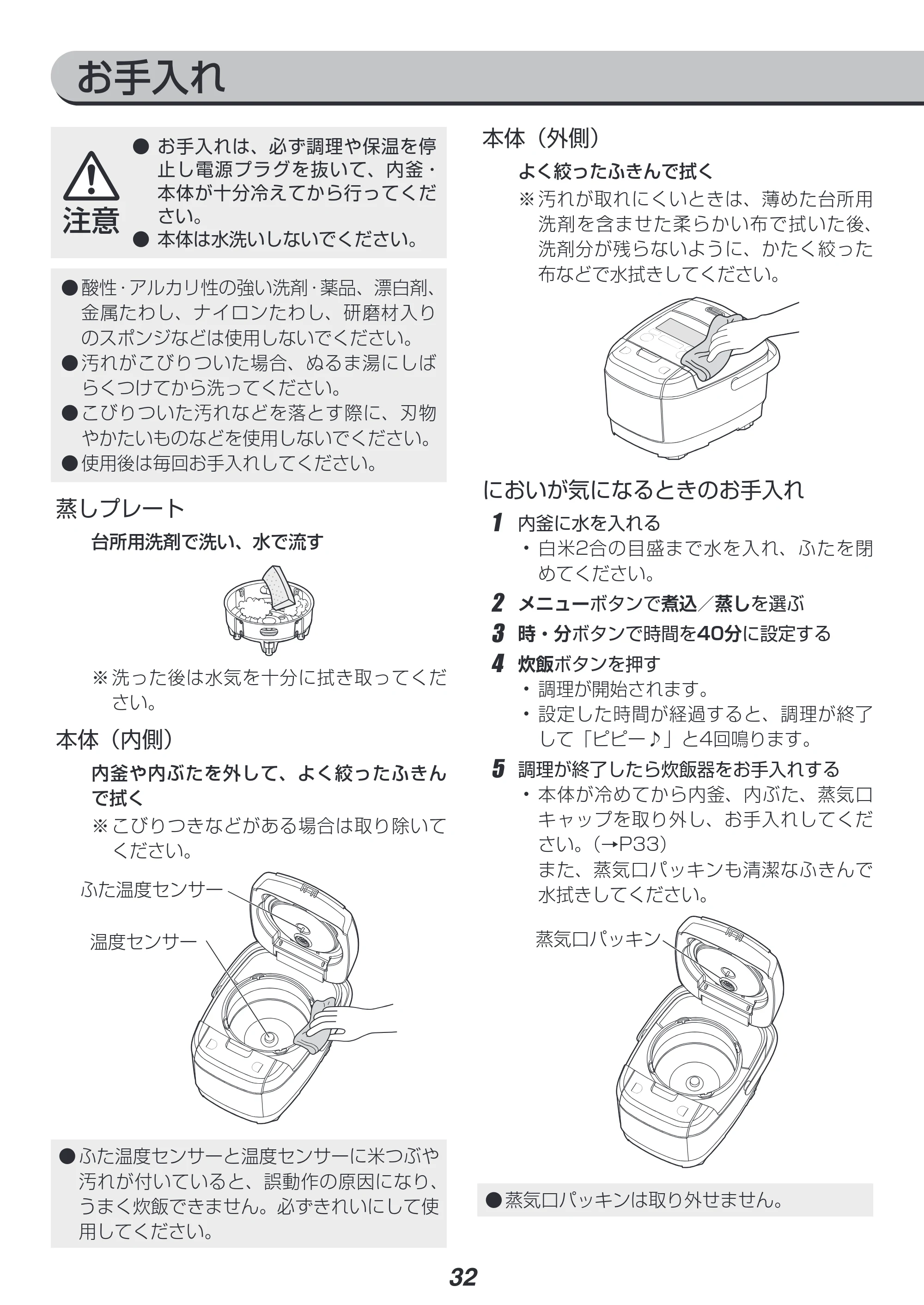 アイリスオーヤマ RC-IC30 取扱説明書 — 原本ページ — 32ページ