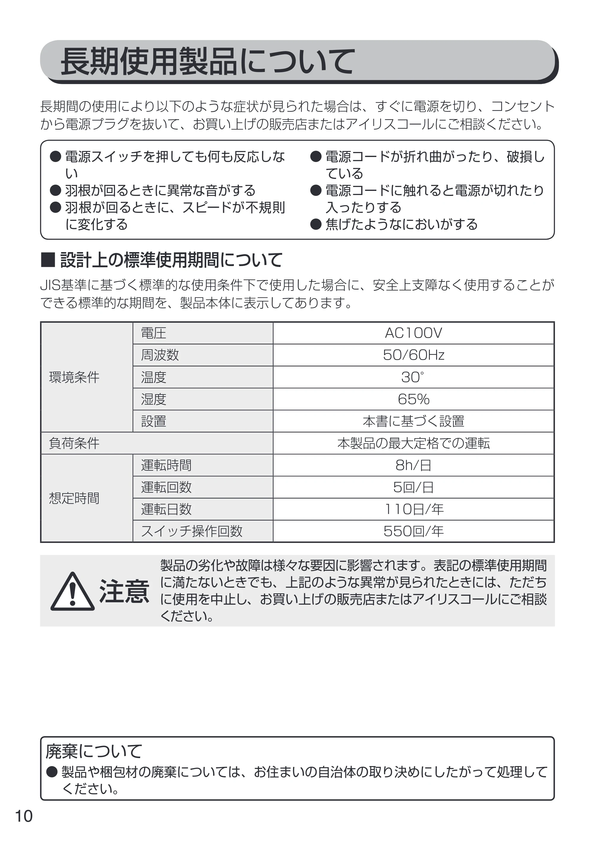 アイリスオーヤマ PCF-M15 取扱説明書 — 原本ページ — 10ページ
