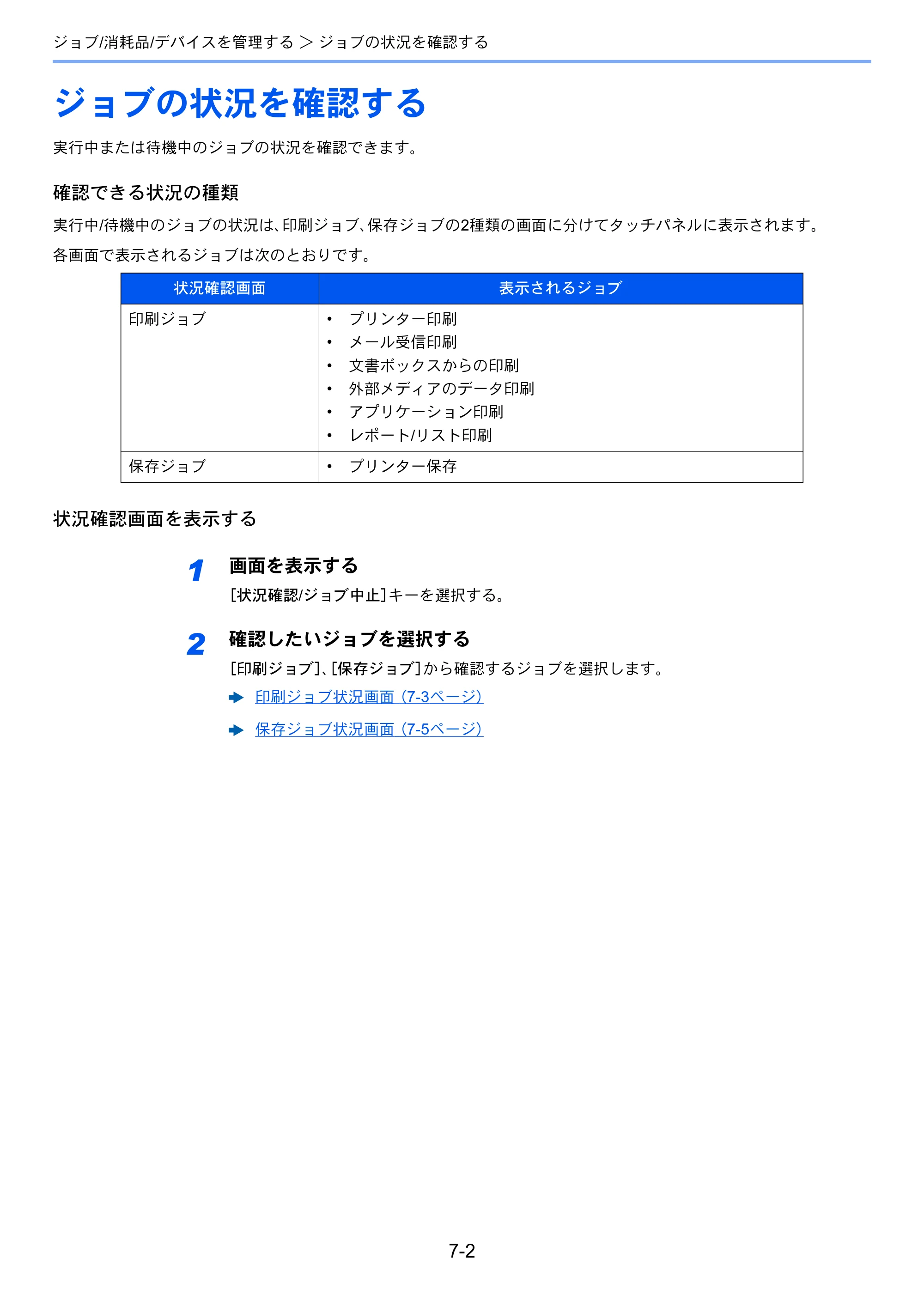 京セラ ECOSYS P8060cdn ECOSYS P8060cdn 使用説明書 — ジョブの状況を確認する — 原本ページ — 210ページ