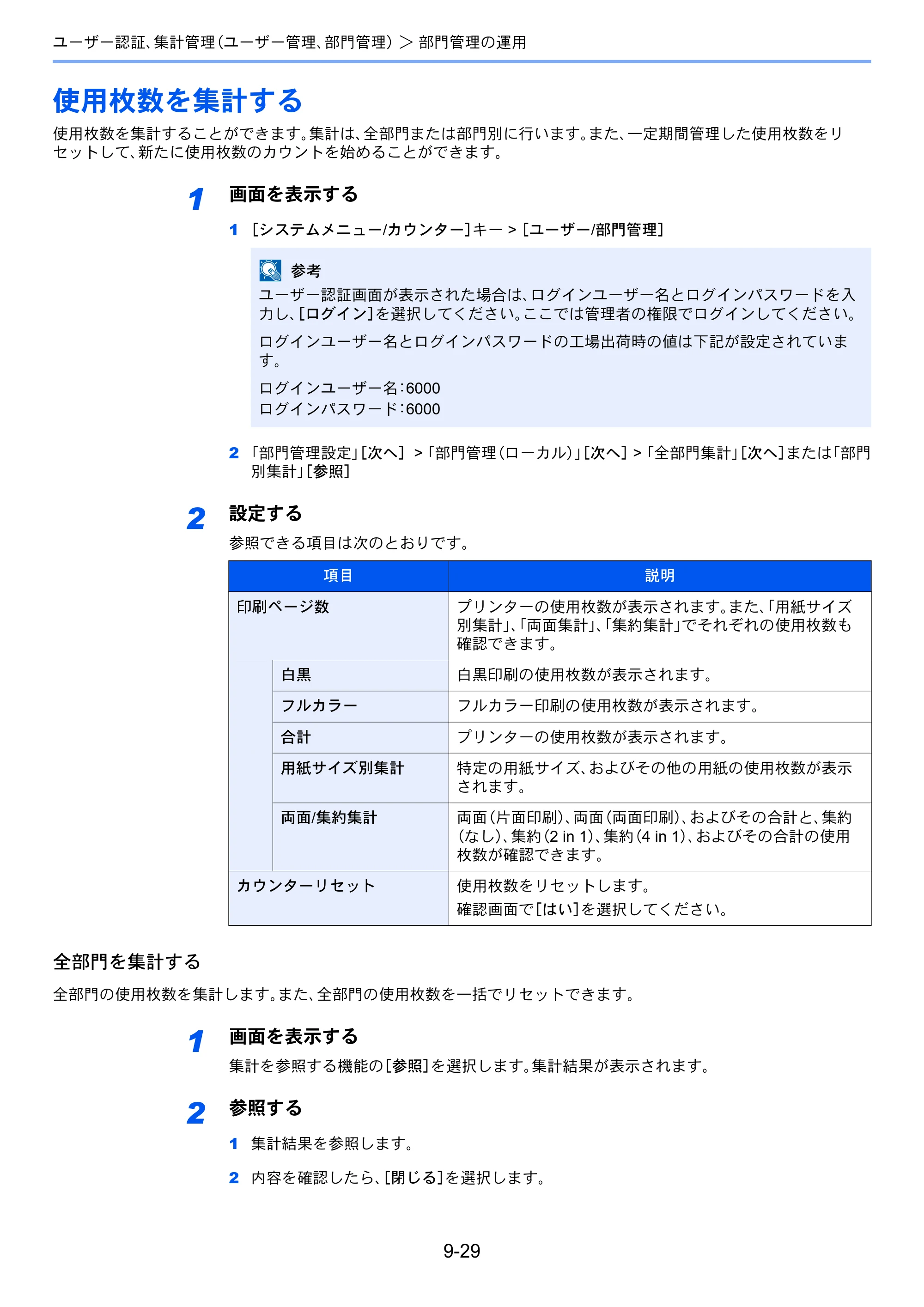 京セラ ECOSYS P8060cdn ECOSYS P8060cdn 使用説明書 — 使用枚数を集計する — 原本ページ — 301ページ