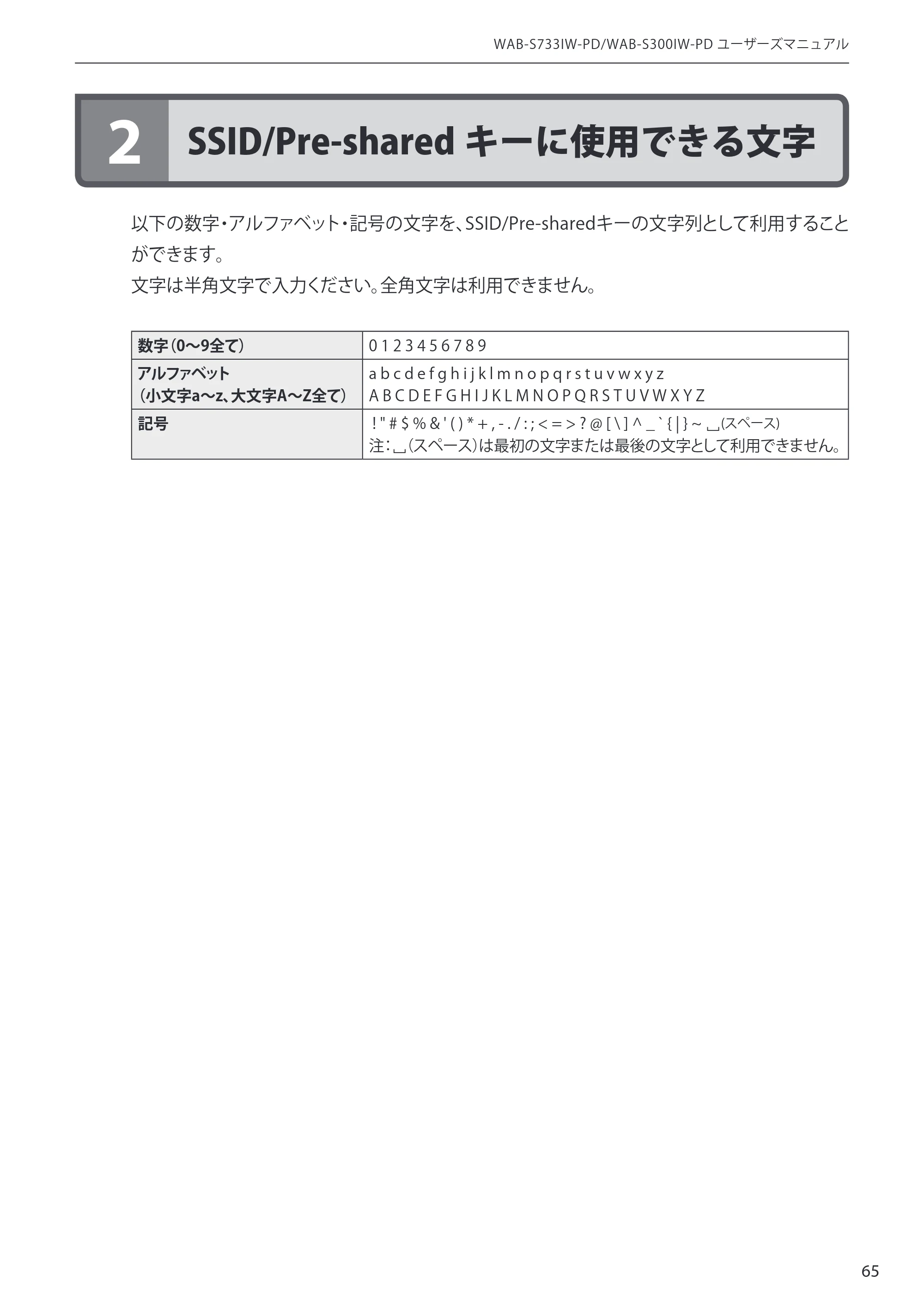 エレコム WAB-S300IW-PD / WAB-S733IW-PD 1-2.ユーザーズ・マニュアル ( F/W Ver.1.0.3 のお客様 ) — 原本ページ — 65ページ