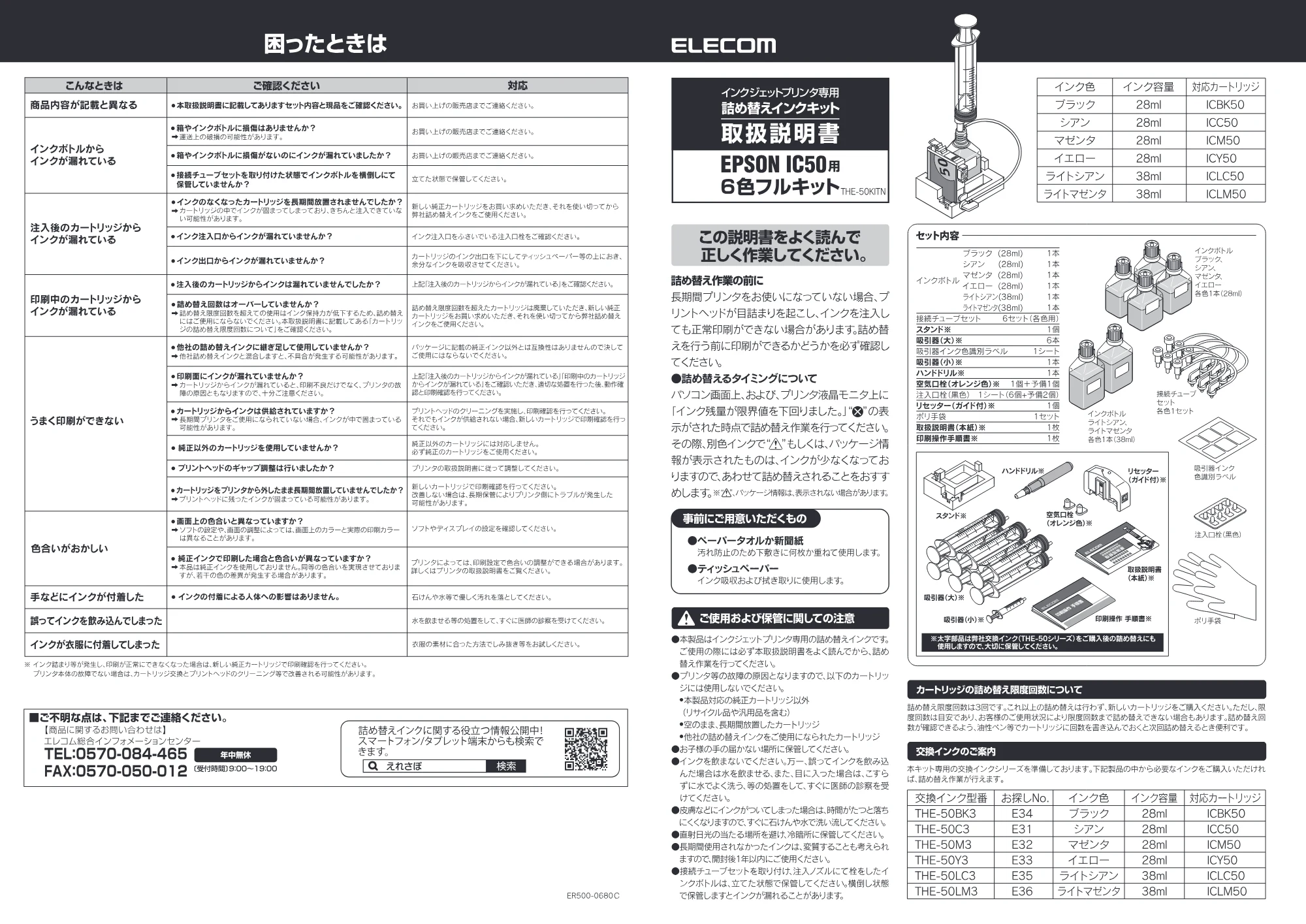 エレコム THE-50KITN 取扱説明書＋印刷手順書 — 原本ページ — 1ページ