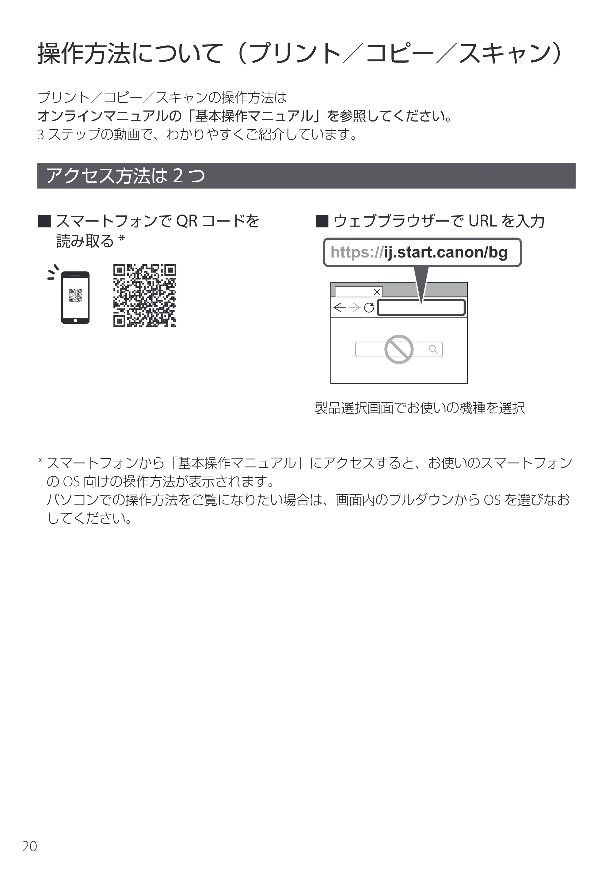 キヤノン PIXUS XK140 設置・基本操作マニュアル 2025年10月22日掲載（PDF：5.3MB） — 操作方法について（プリント／コピー／スキャン） — 原本ページ — 22ページ