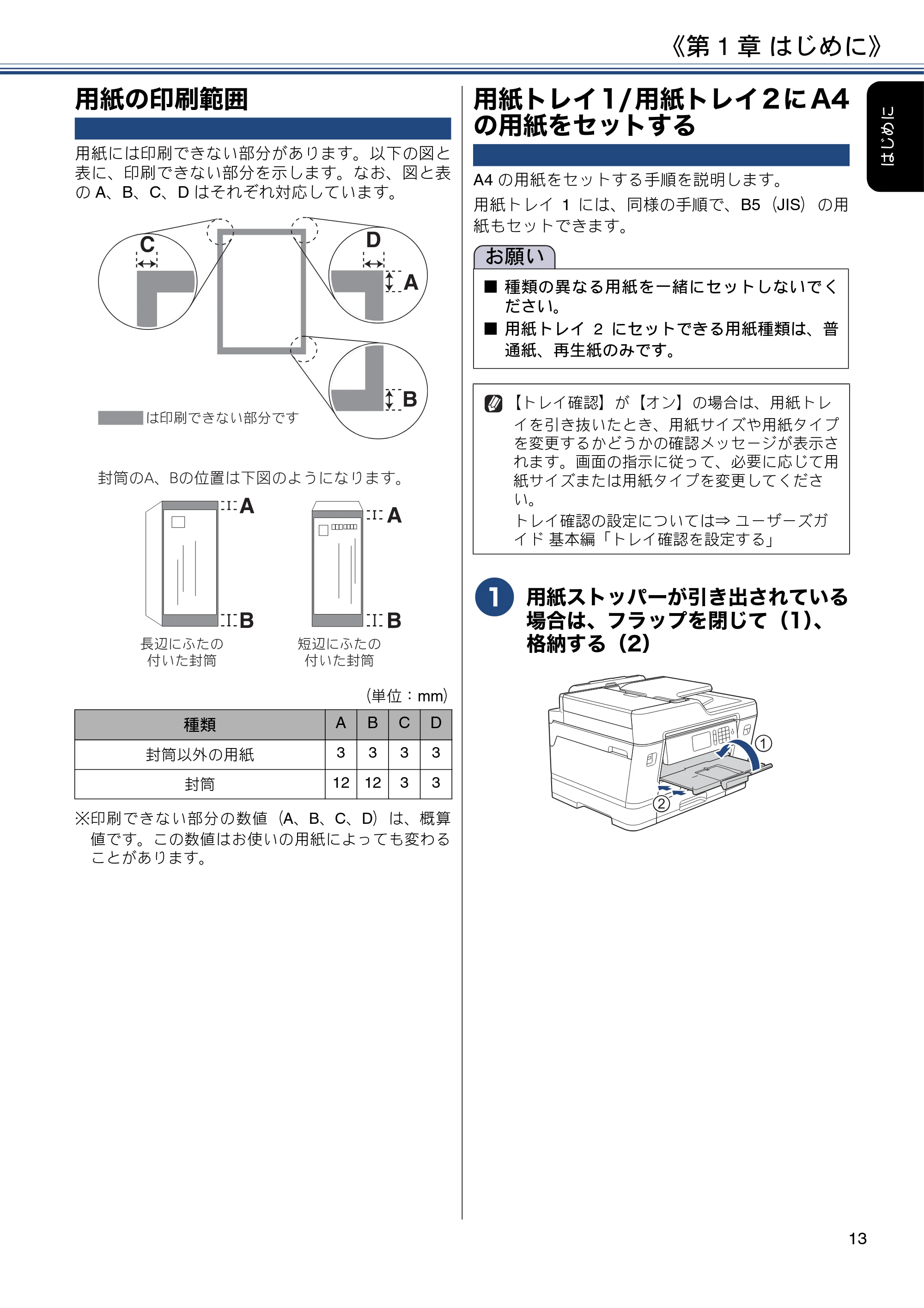 ブラザー MFC-J6980CDW / MFC-J6995CDW ユーザーズガイド ～応用編～ — 用紙の印刷範囲 — 原本ページ — 13ページ