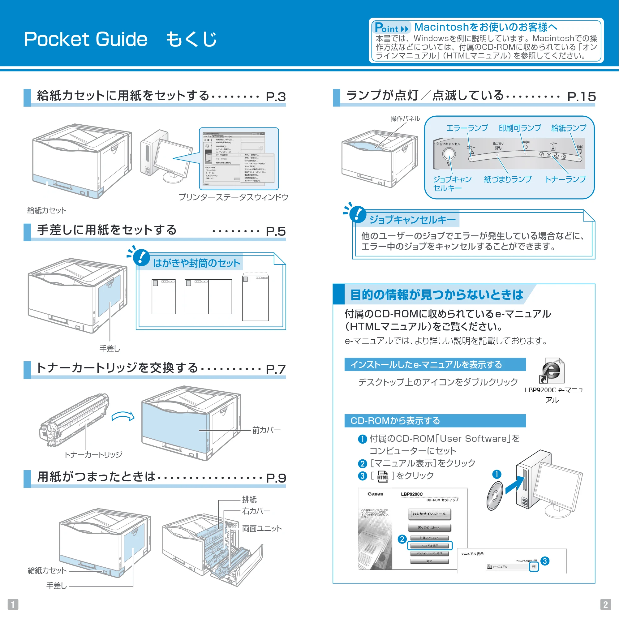キヤノン LBP9200C Pocket Guide 2015年10月1日更新(PDF:10.3MB) — 原本ページ — 2ページ