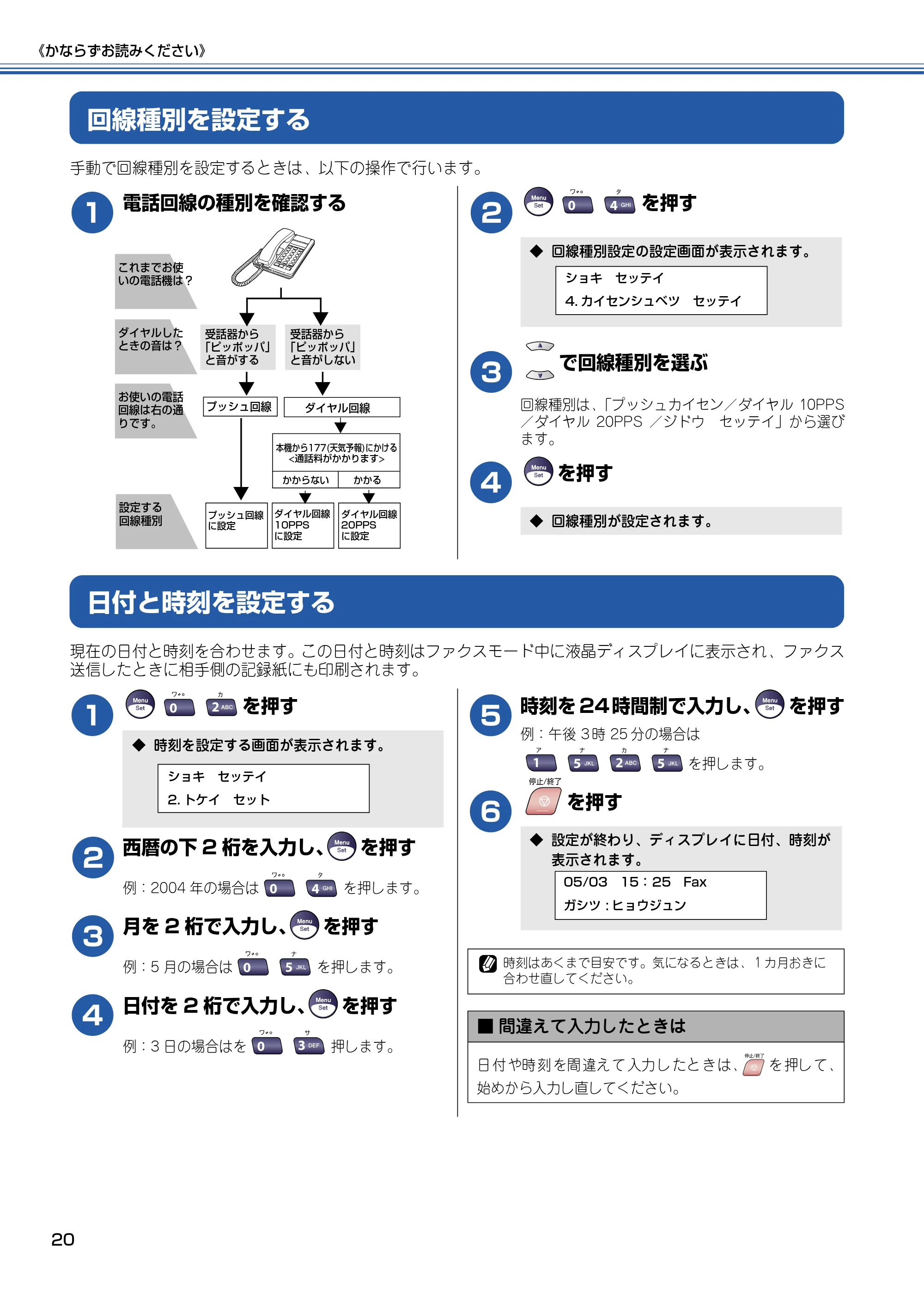 ブラザー MFC-5840CN 取扱説明書（本体） — 回線種別を設定する — 原本ページ — 21ページ