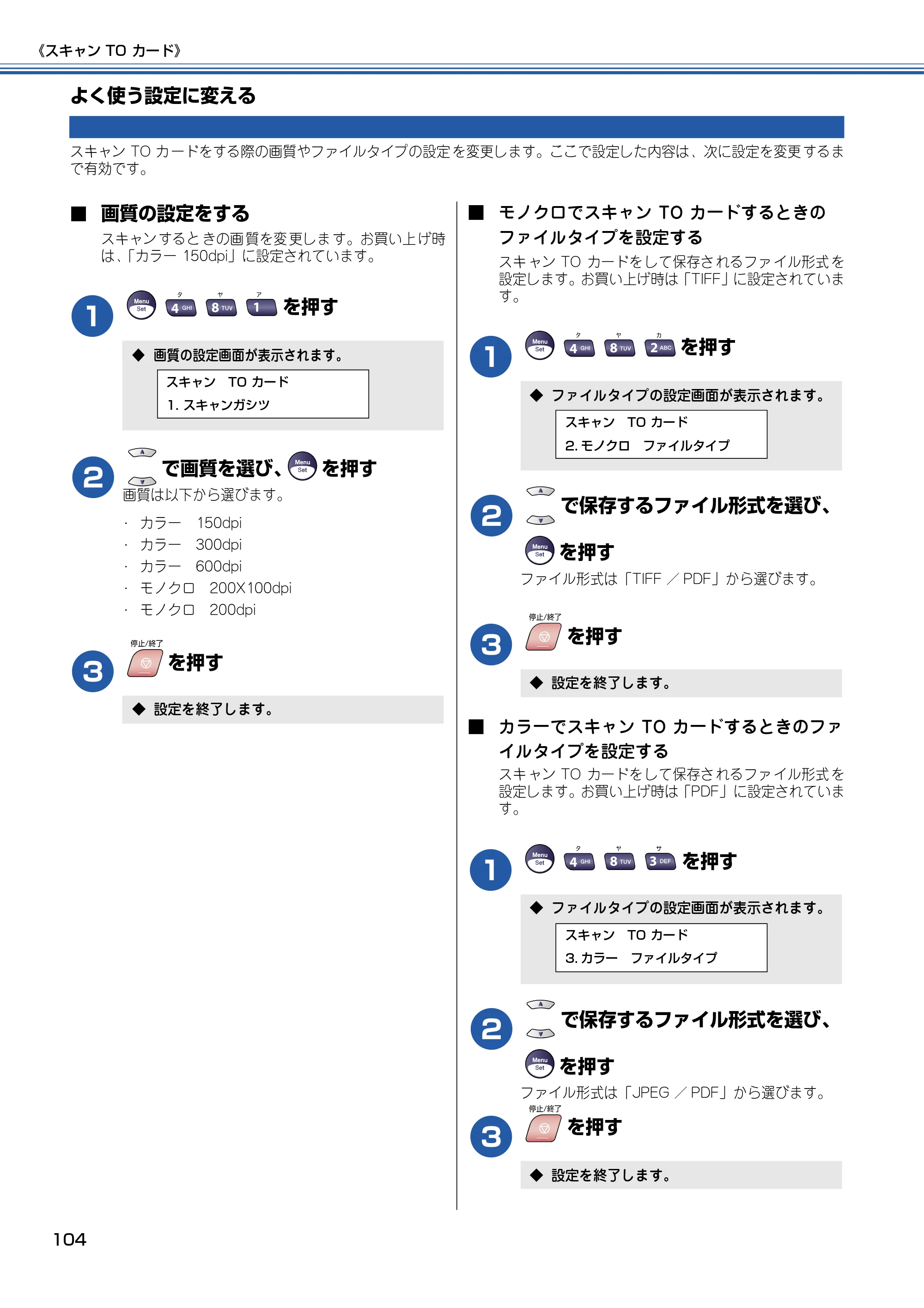ブラザー MFC-5840CN 取扱説明書（本体） — よく使う設定に変える — 原本ページ — 105ページ