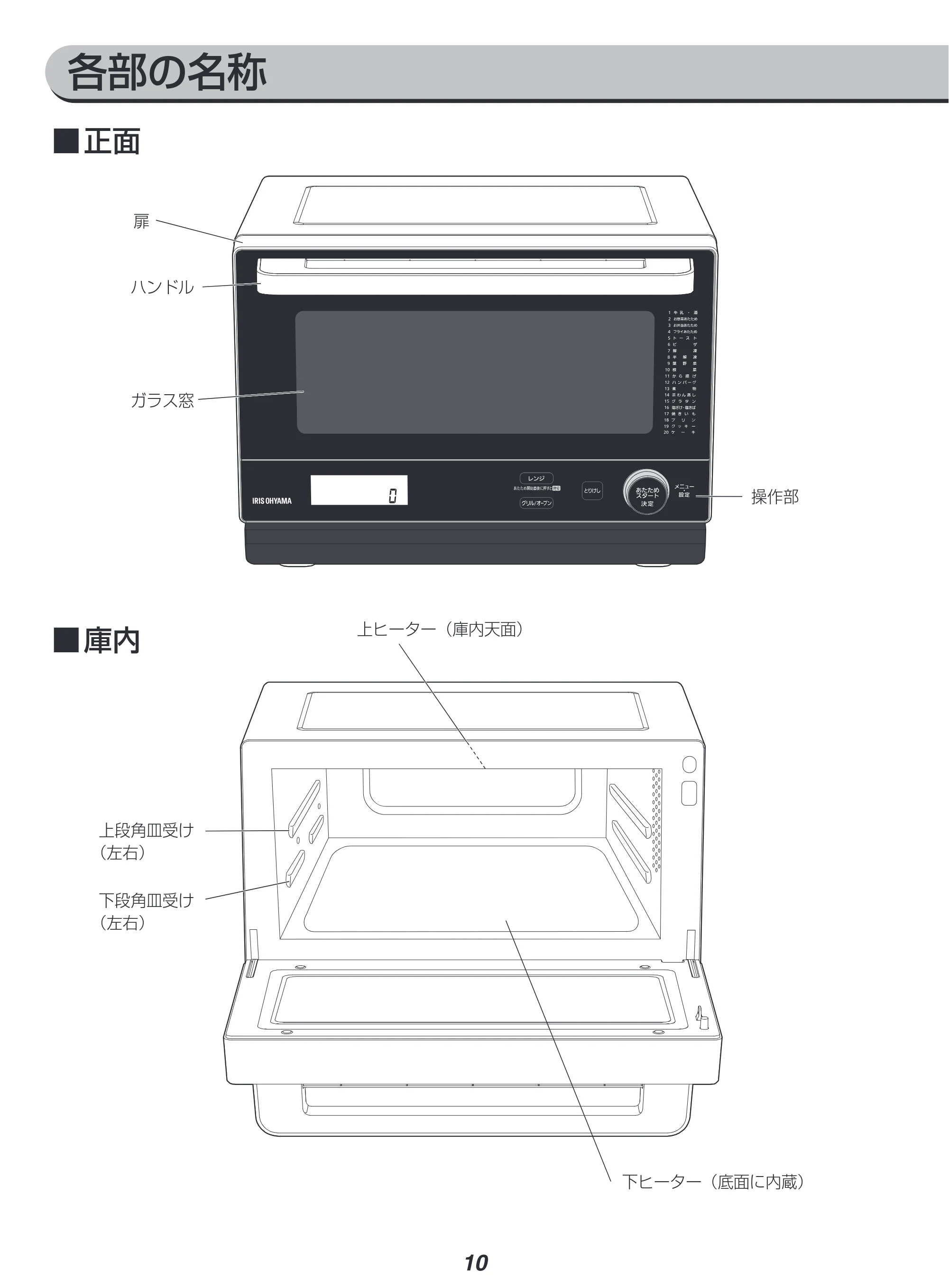 アイリスオーヤマ MO-F1808-HA 取扱説明書 — 原本ページ — 10ページ