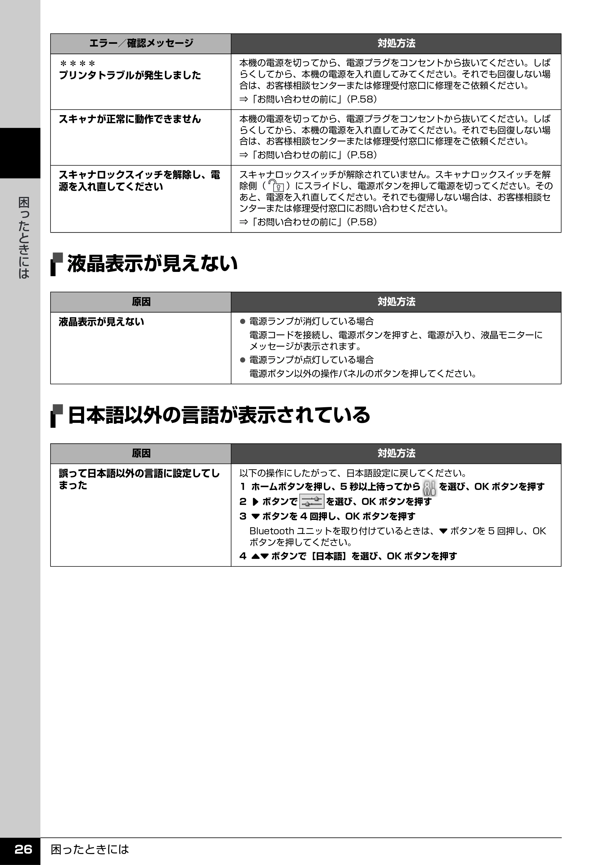 キヤノン PIXUS MP960 操作ガイド(お手入れ編) (PDF形式/6.25Mバイト) — 液晶表示が見えない — 原本ページ — 27ページ