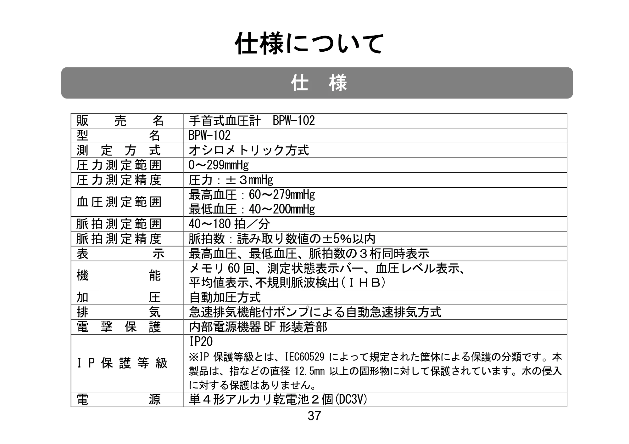アイリスオーヤマ BPW-102 取扱説明書 — 原本ページ — 52ページ