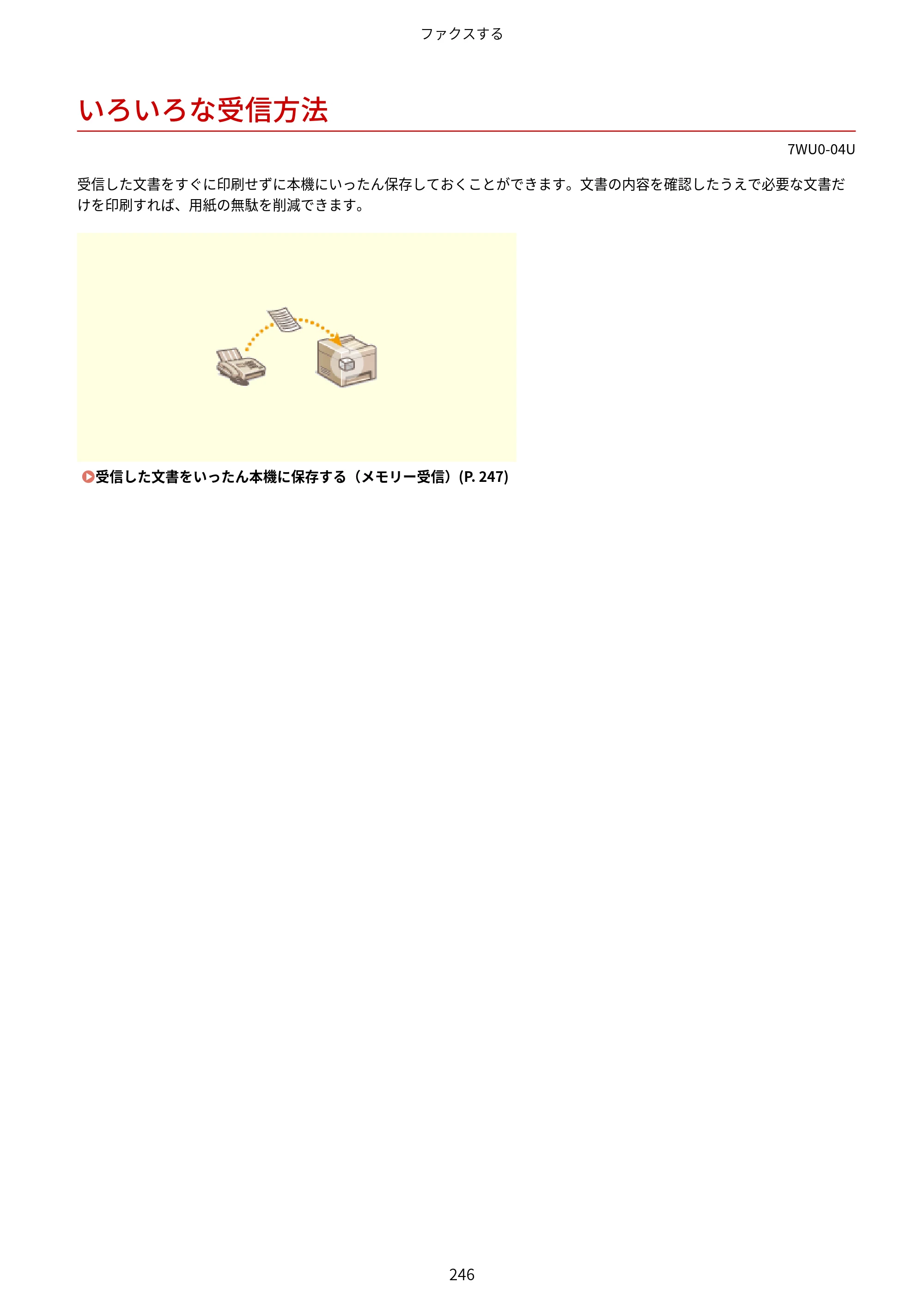 キヤノン MF551dw ユーザーズガイド 2026年6月25日更新（PDF：7.41MB） — いろいろな受信方法 — 原本ページ — 254ページ