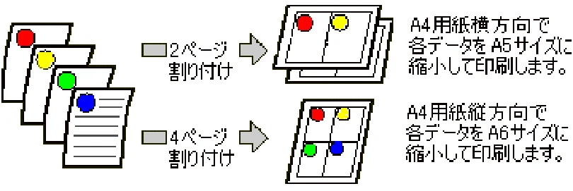 エプソン CC-600PX ユーザーズガイド for Windows — 用紙を節約して印刷(割付印刷) — 図版 61-2 — 61ページ