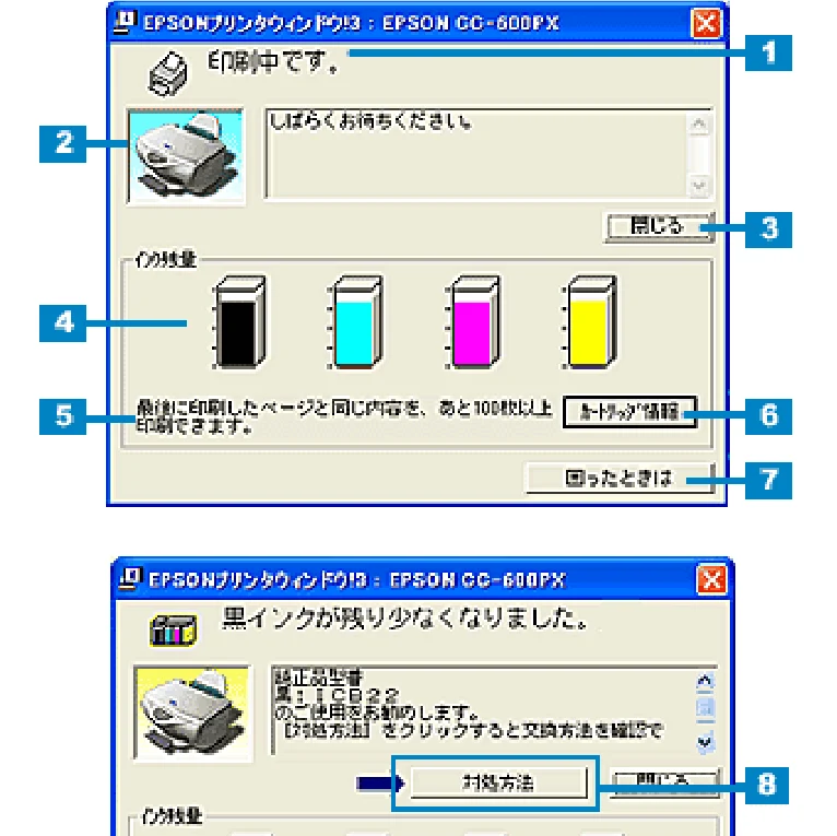 エプソン CC-600PX ユーザーズガイド for Windows — EPSONプリンタウィンドウ!3とは — 図版 123-2 — 123ページ
