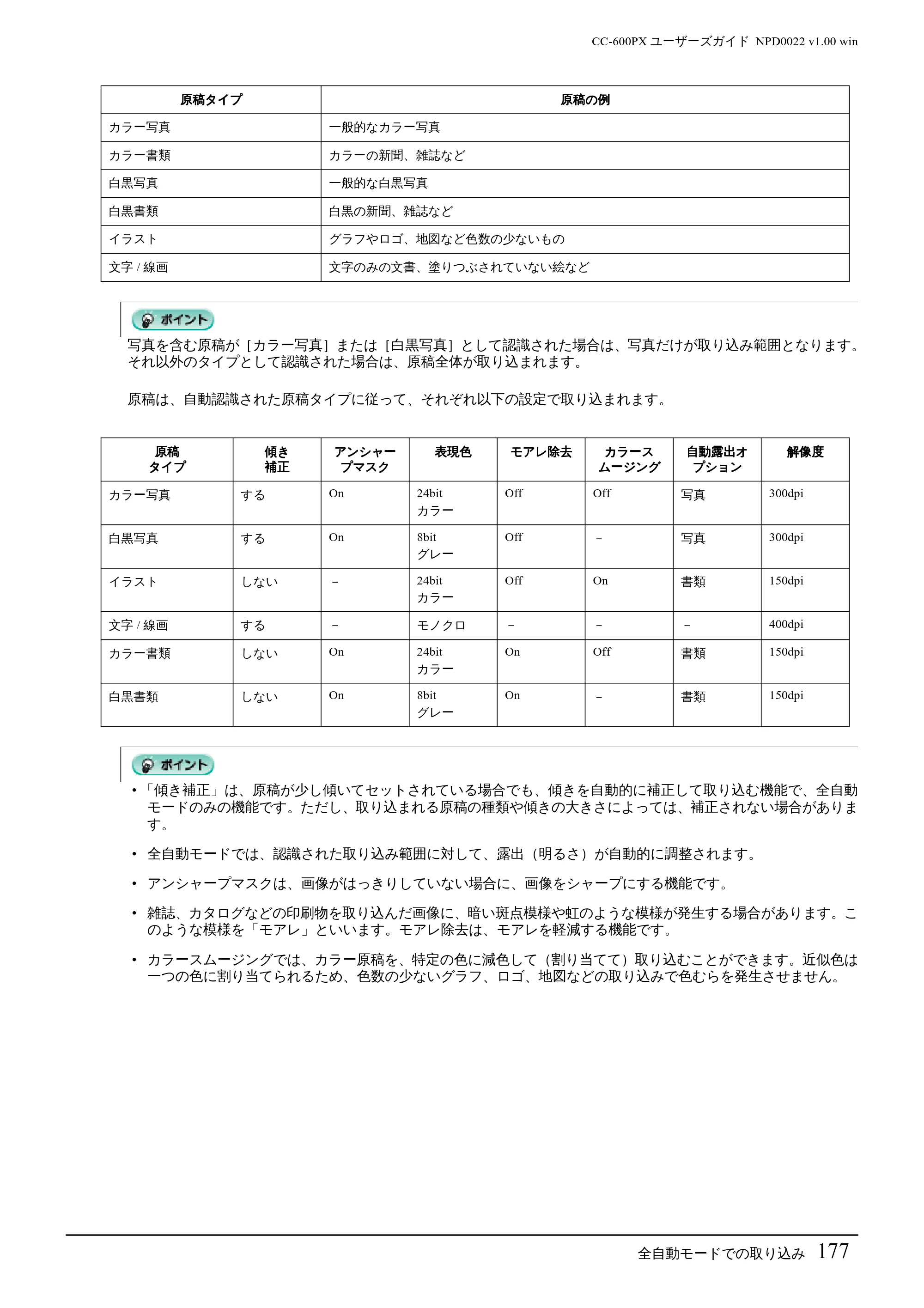 エプソン CC-600PX ユーザーズガイド for Windows — 全自動モードでの取り込み177 — 原本ページ — 177ページ