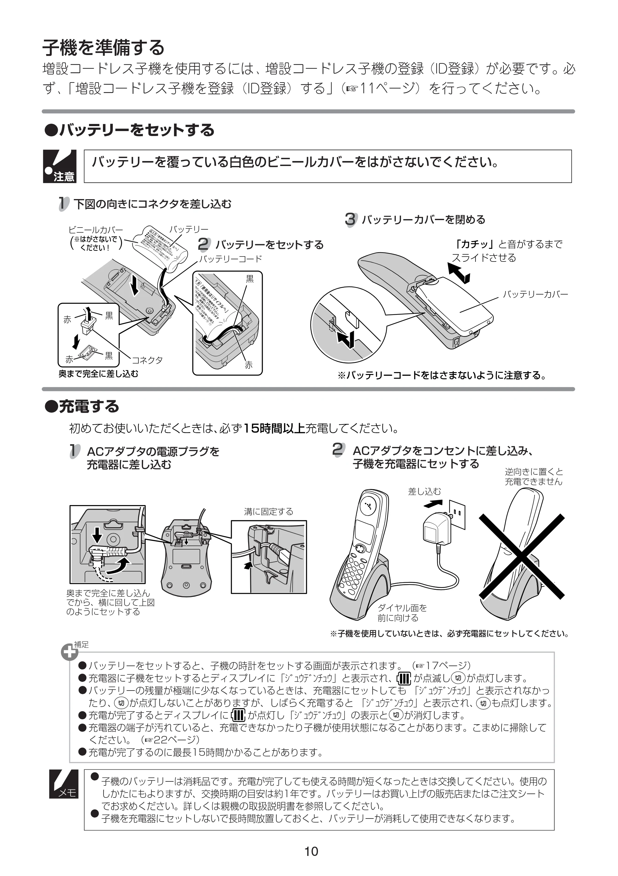 ブラザー MFC-615CL / MFC-830CLN / MFC-830CLWN 増設コードレス子機取扱説明書 — 原本ページ — 10ページ