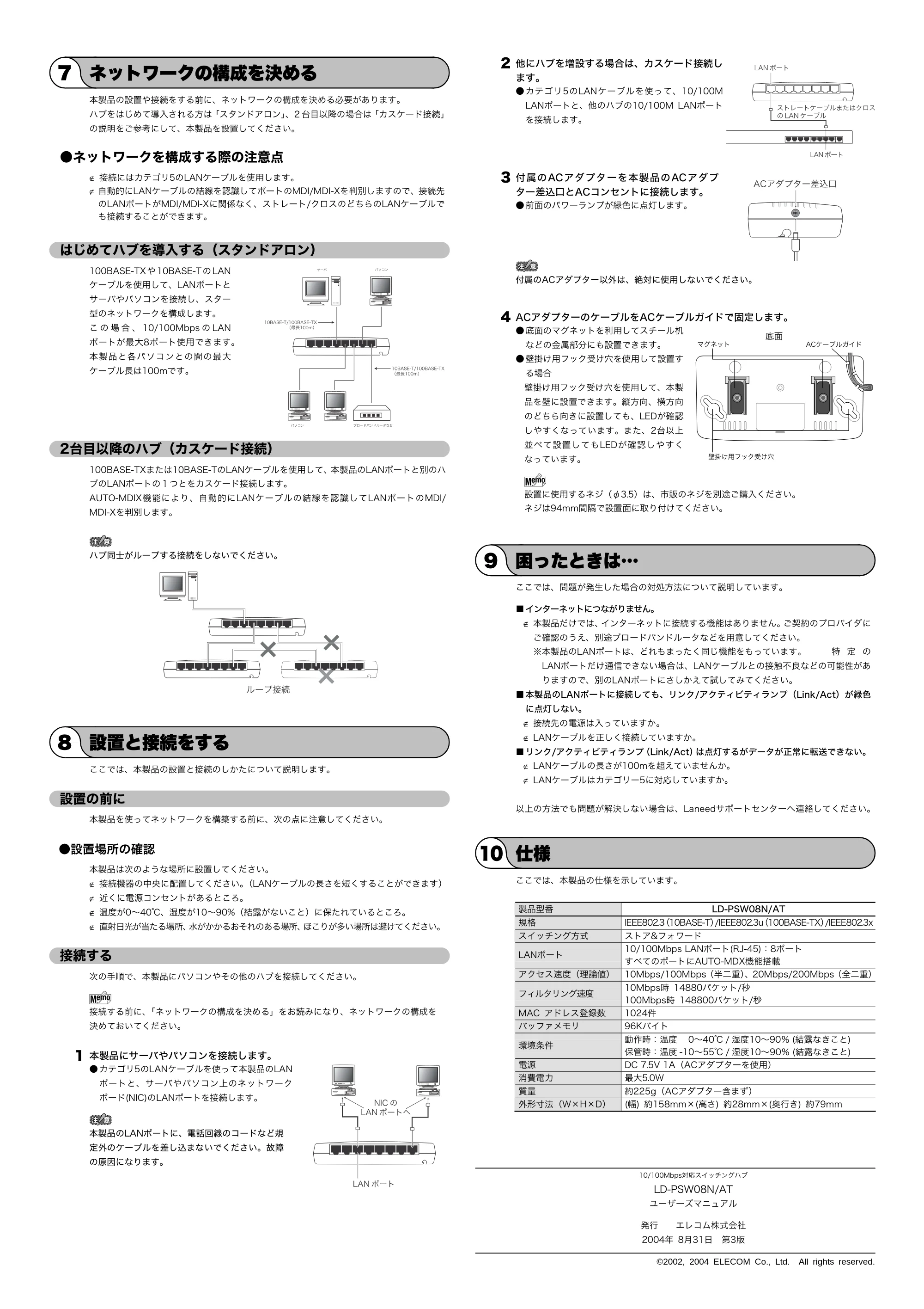 エレコム LD-PSW08N/AT 取扱説明書 — 原本ページ — 2ページ