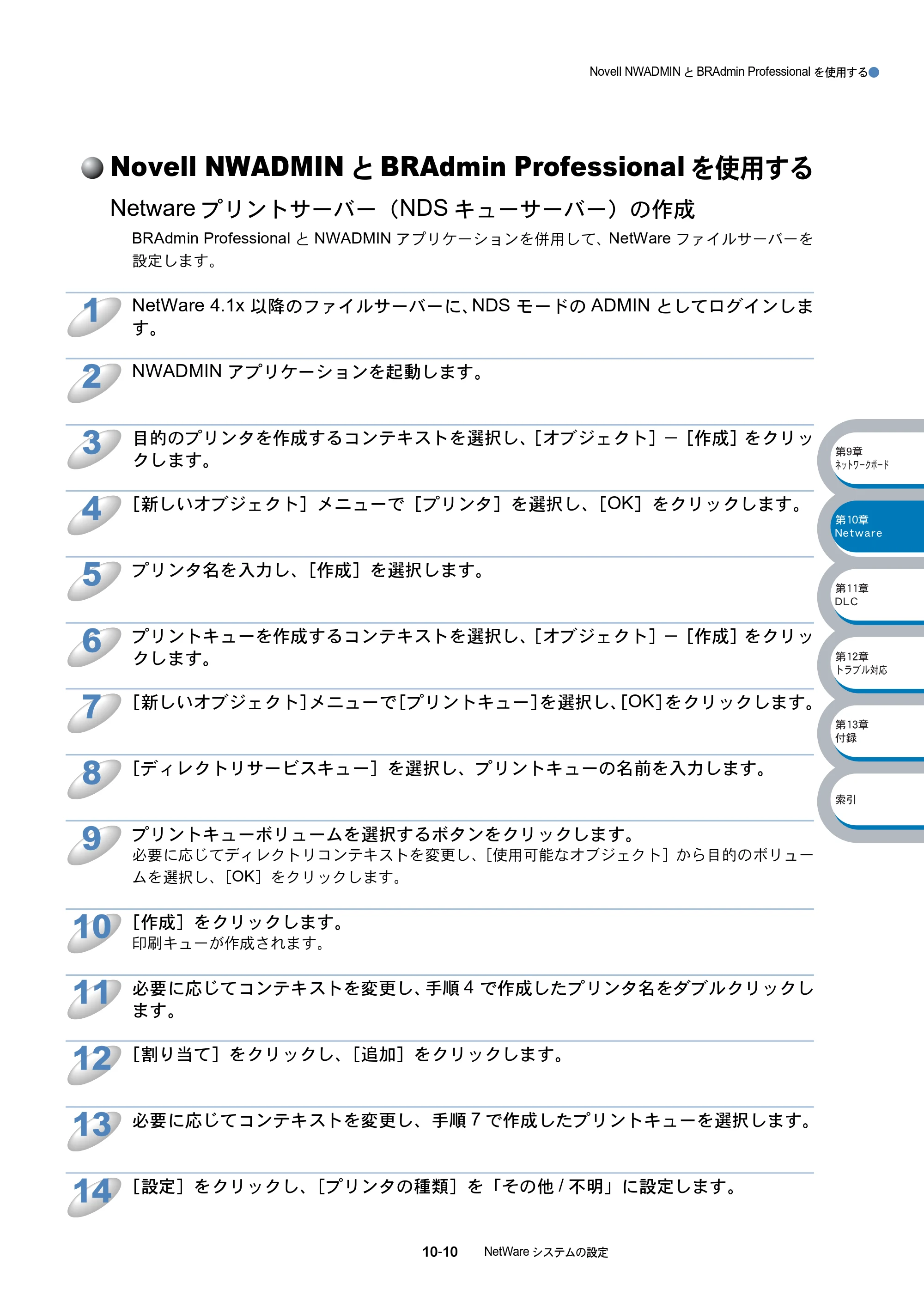 ブラザー MFC-8210J ネットワーク取扱説明書 — Novell NWADMINとBRAdmin Professionalを使用する — 原本ページ — 170ページ