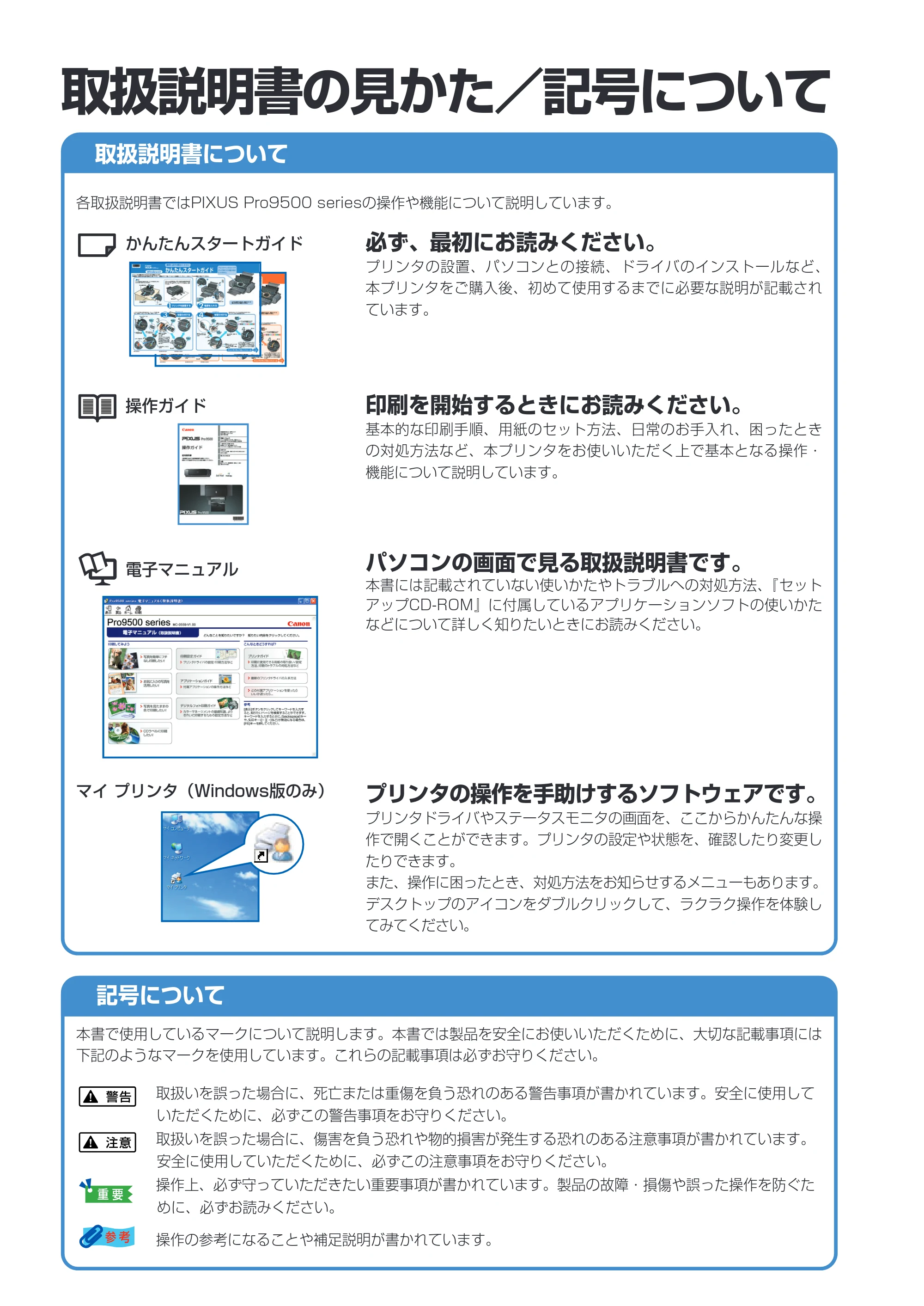 キヤノン PIXUS Pro9500 基本操作ガイド （PDF形式／9.48Mバイト） — 原本ページ — 2ページ