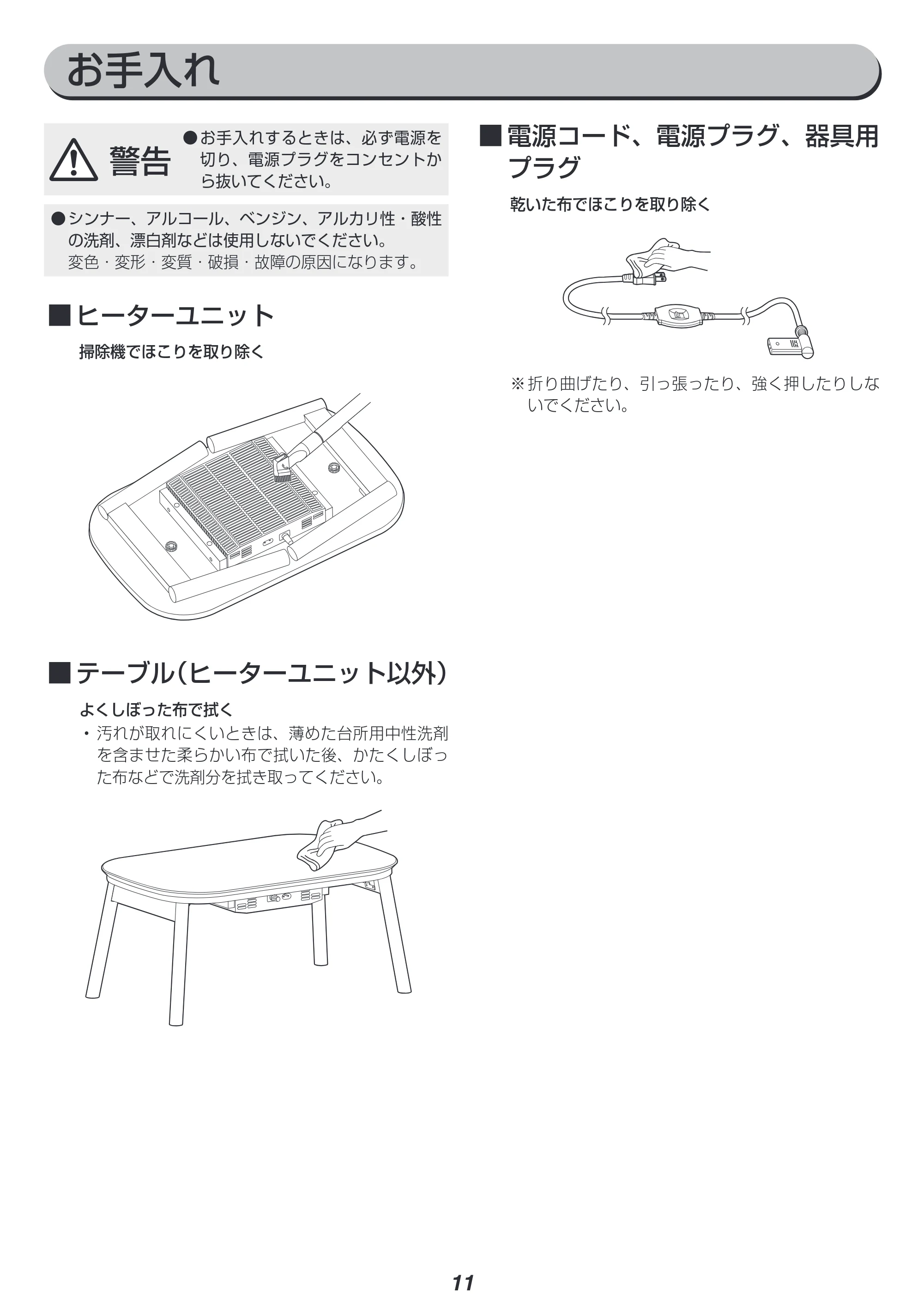 アイリスオーヤマ IKT-OA0850LBR 取扱説明書 — 原本ページ — 11ページ
