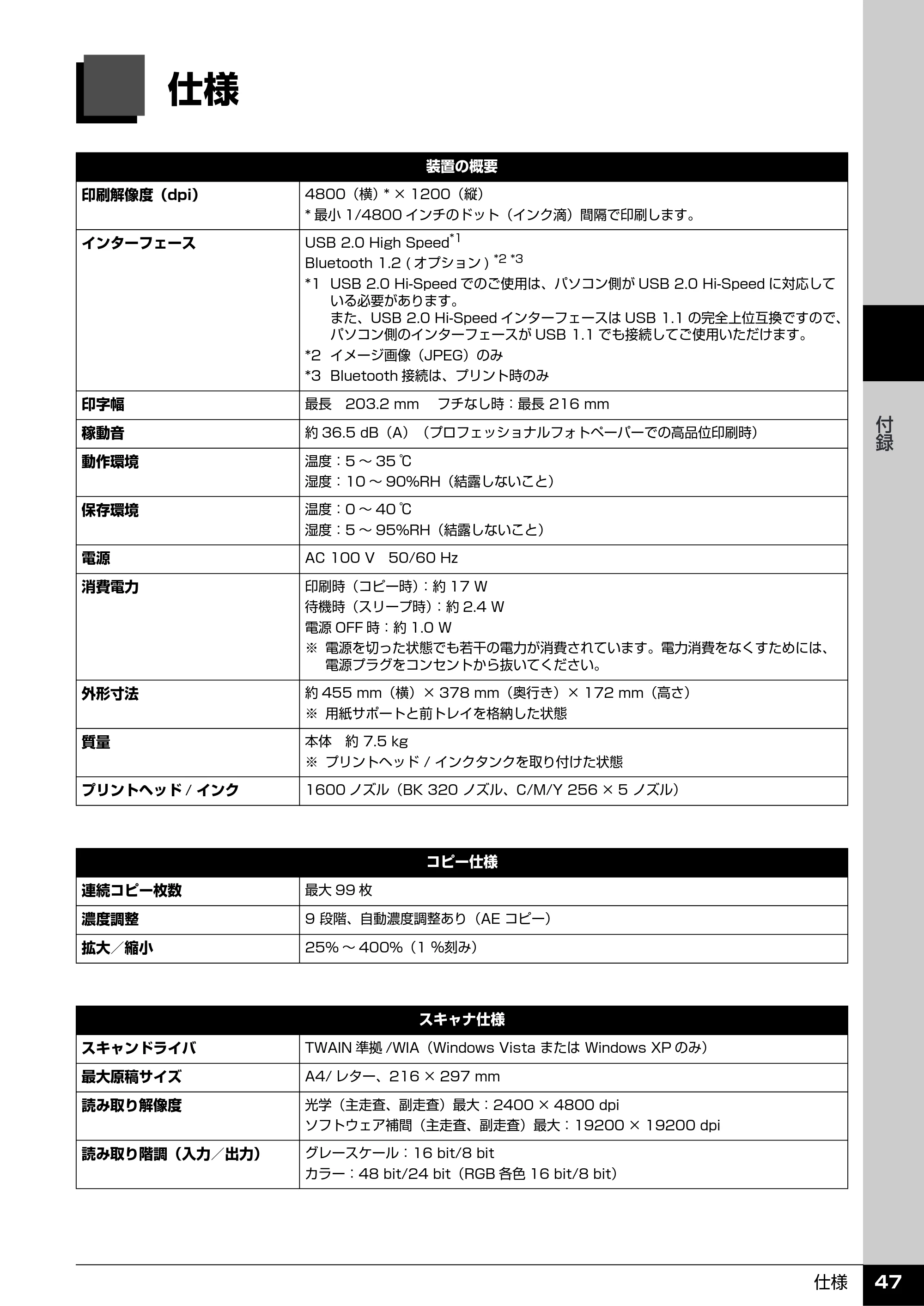 キヤノン PIXUS MP520 操作ガイド（お手入れ編） （PDF形式／8.04Mバイト） — 付録 — 原本ページ — 48ページ