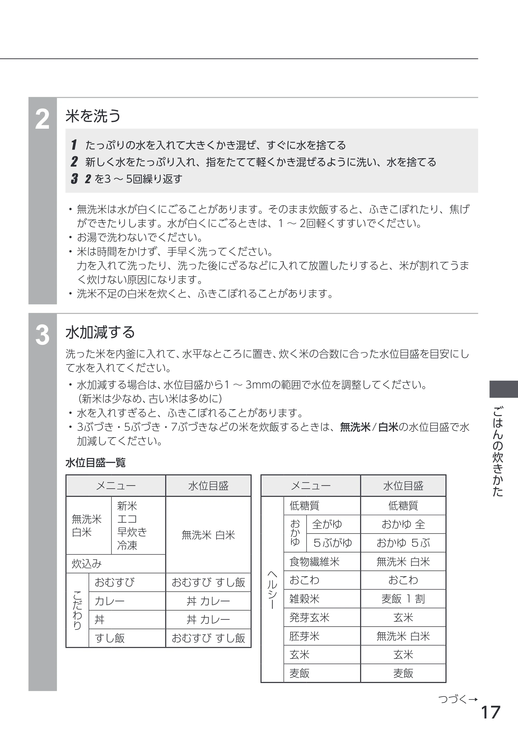 アイリスオーヤマ RC-MGA30 取扱説明書 — 原本ページ — 17ページ