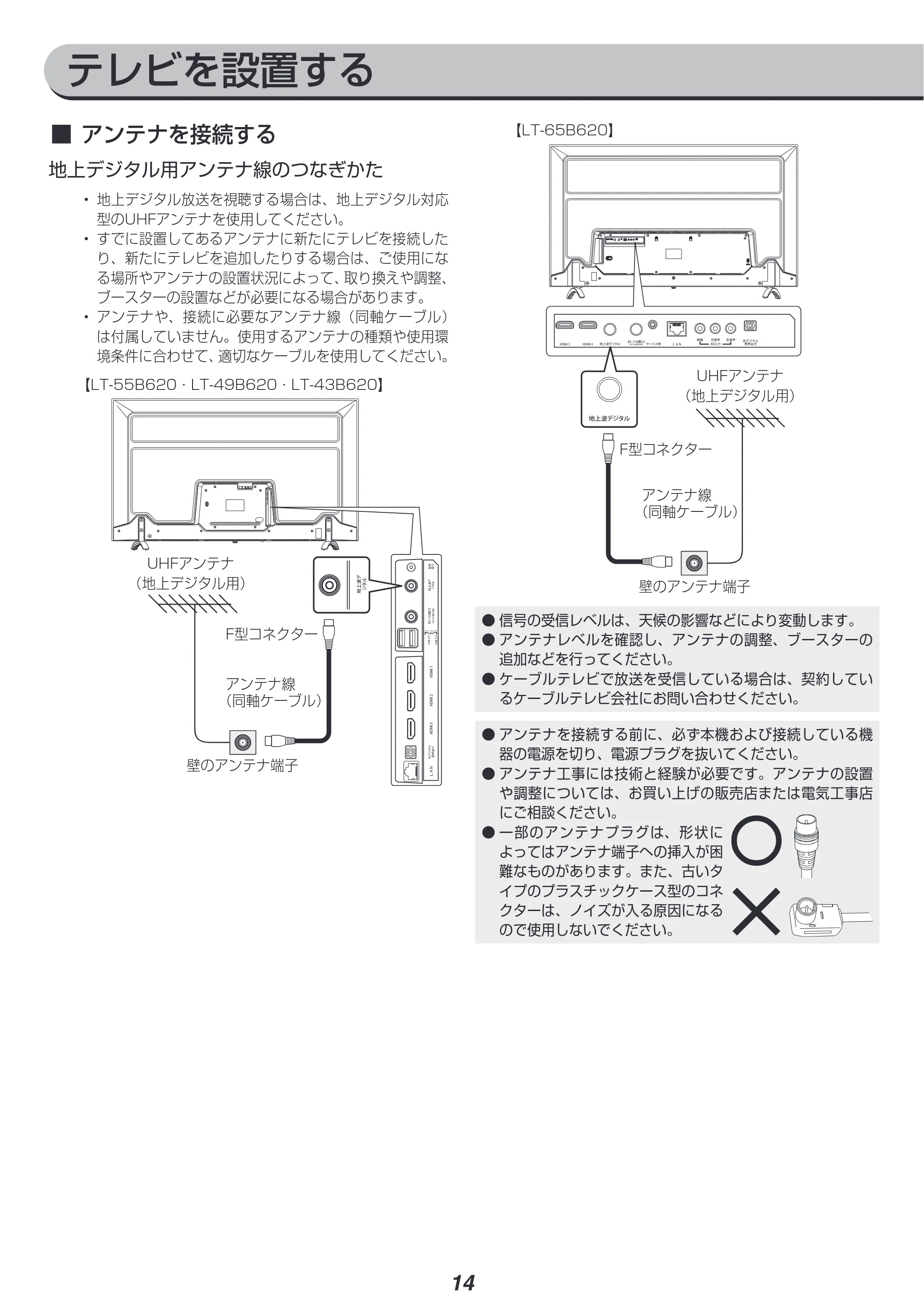 アイリスオーヤマ LT-49B620 取扱説明書 — 原本ページ — 14ページ