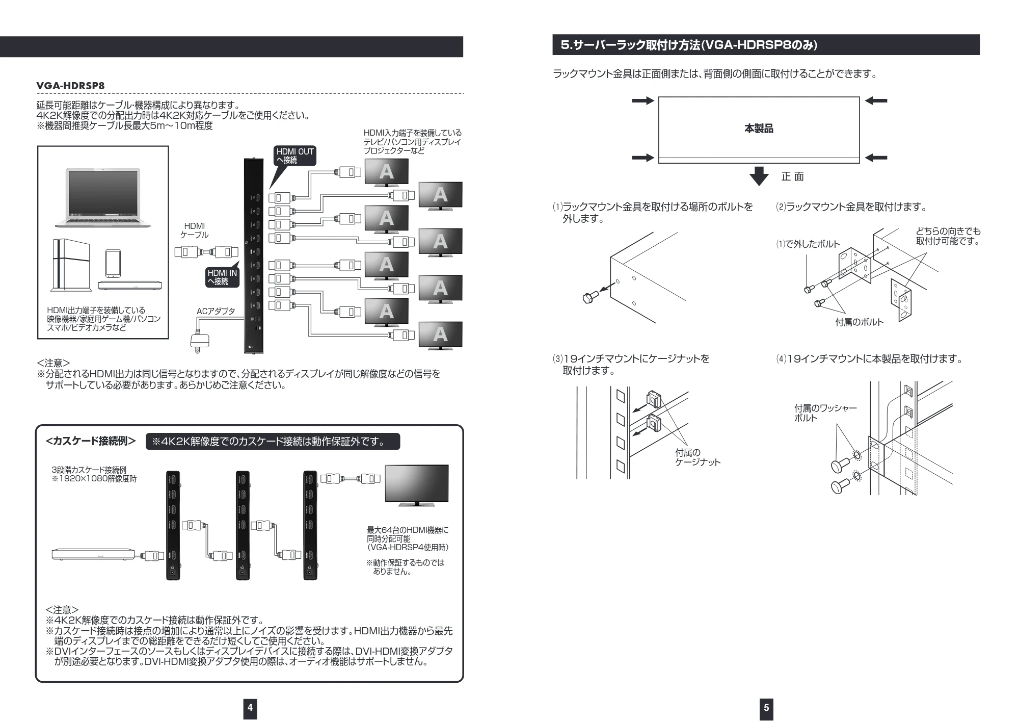 サンワサプライ VGA-HDRSP4 / VGA-HDRSP2 / VGA-HDRSP8 取扱説明書 — 原本ページ — 3ページ