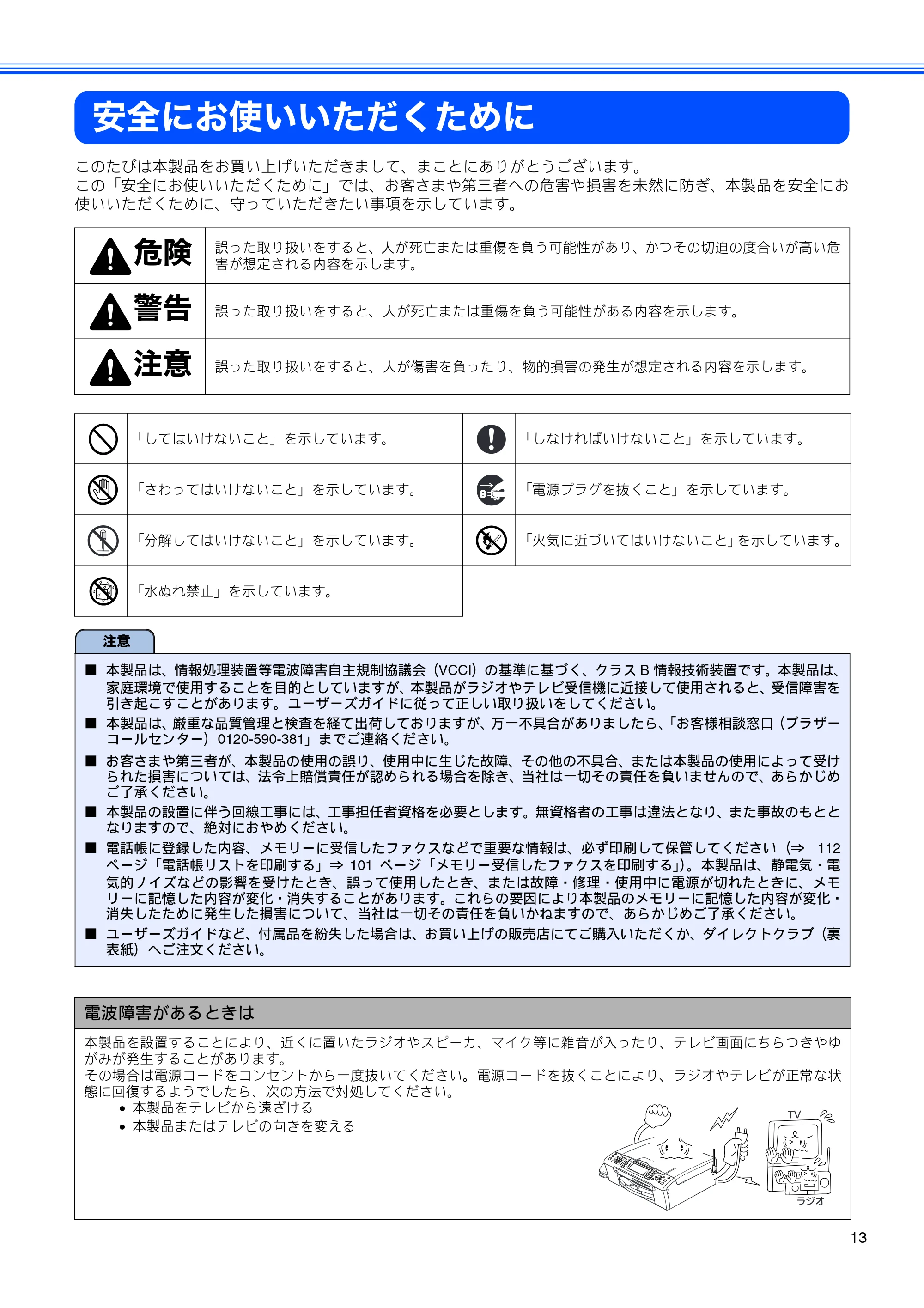 ブラザー MFC-650CD / MFC-650CDW / MFC-870CDN / MFC-870CDWN / MFC-880CDN / MFC-880CDWN 取扱説明書(本体) — 安全にお使いいただくために — 原本ページ — 15ページ