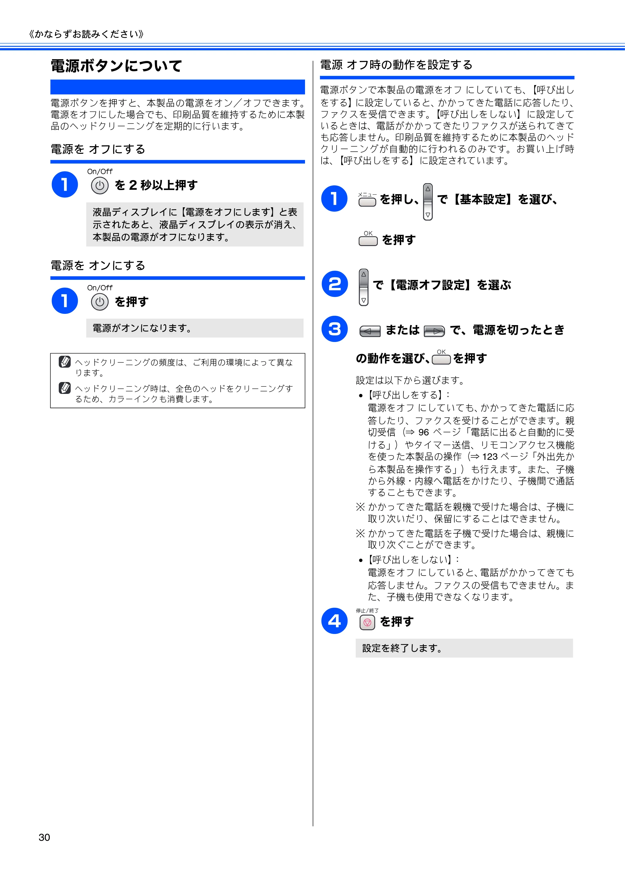 ブラザー MFC-650CD / MFC-650CDW / MFC-870CDN / MFC-870CDWN / MFC-880CDN / MFC-880CDWN 取扱説明書（本体） — 電源ボタンについて — 原本ページ — 32ページ