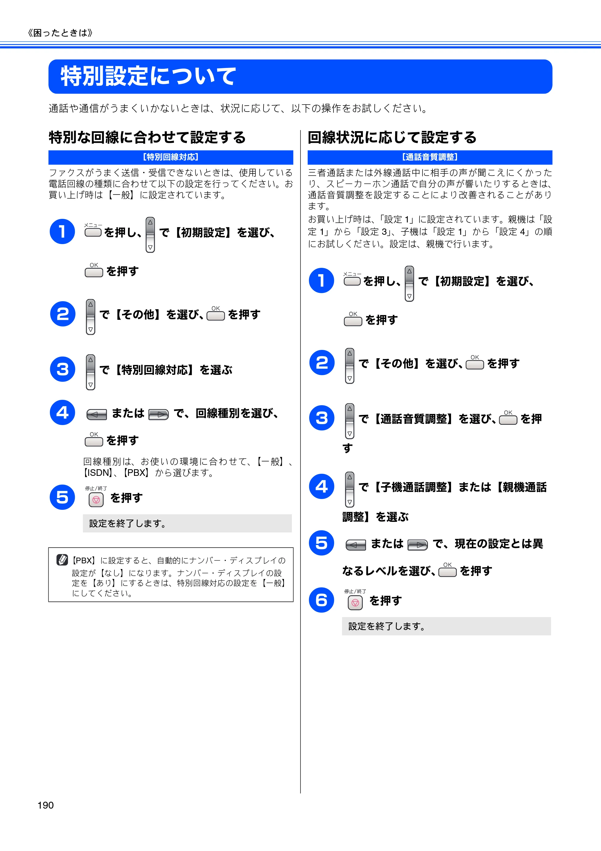 ブラザー MFC-650CD / MFC-650CDW / MFC-870CDN / MFC-870CDWN / MFC-880CDN / MFC-880CDWN 取扱説明書（本体） — 特別設定について — 原本ページ — 192ページ